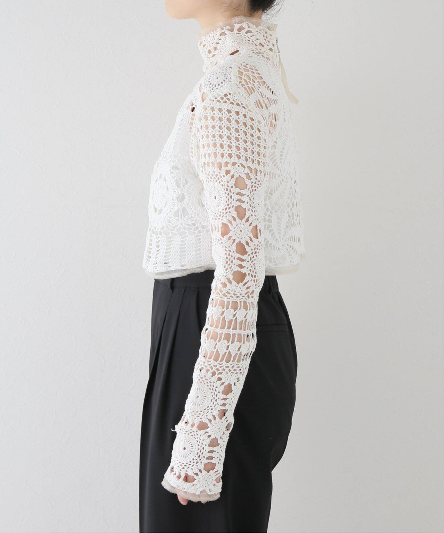 MALION Vintage/マリオンヴィンテージ】crochet lace highneck 