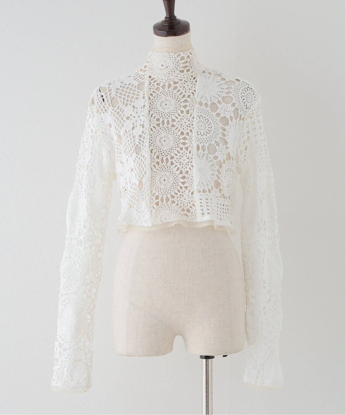 MALION Vintage/マリオンヴィンテージ】crochet lace highneck top 