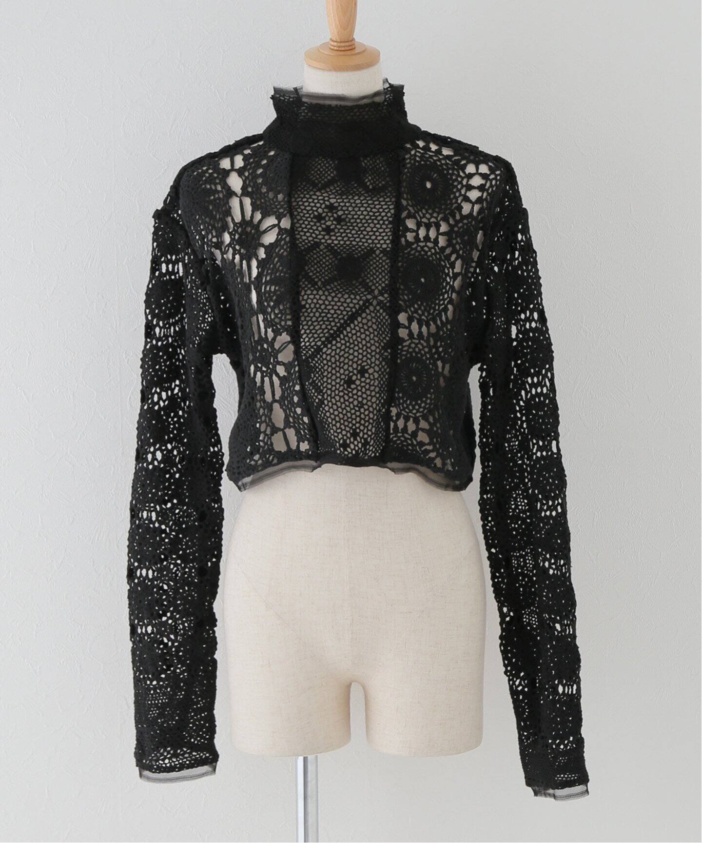MALION Vintage/マリオンヴィンテージ】crochet lace highneck top  
