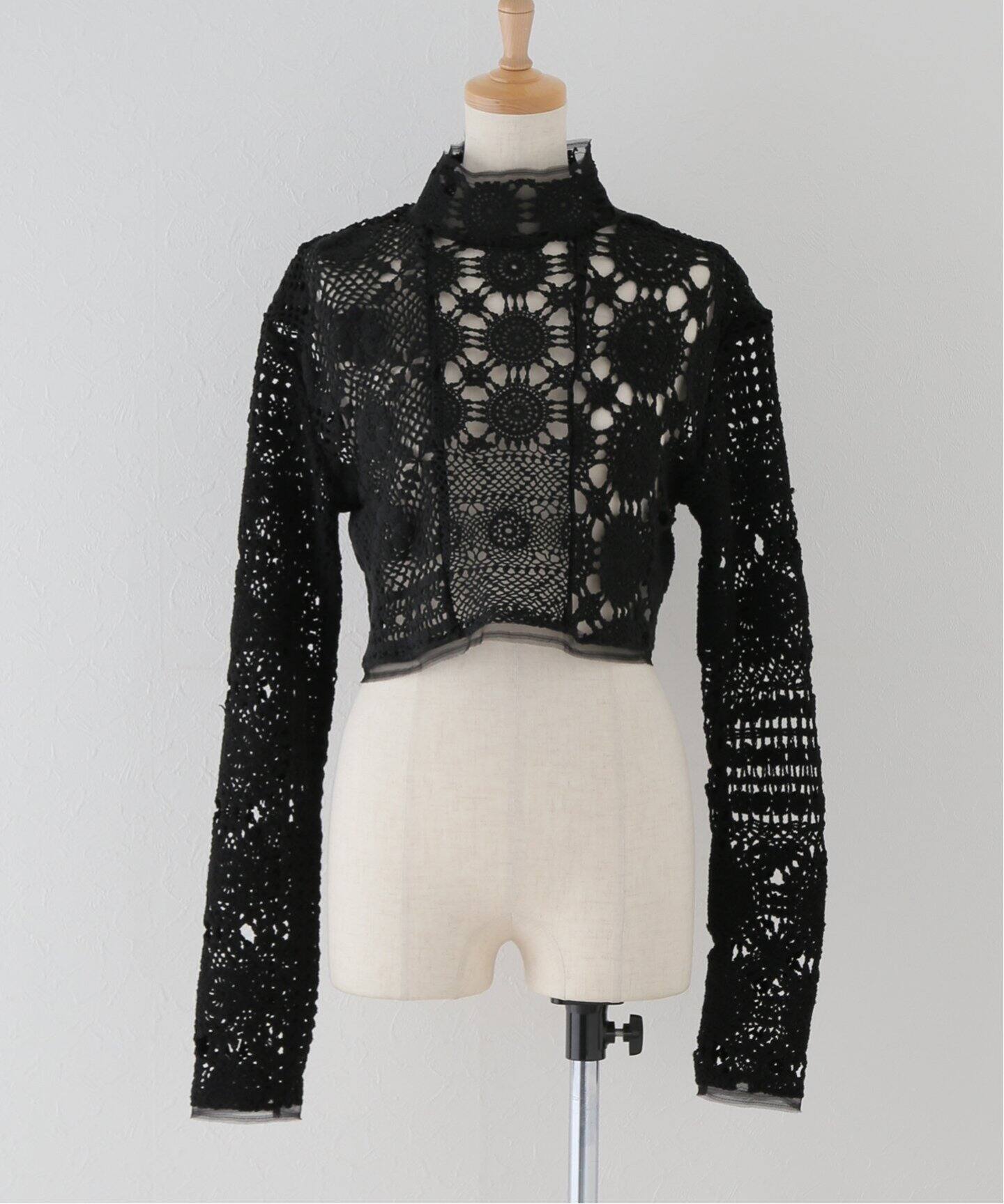 MALION Vintage/マリオンヴィンテージ】crochet lace highneck top 