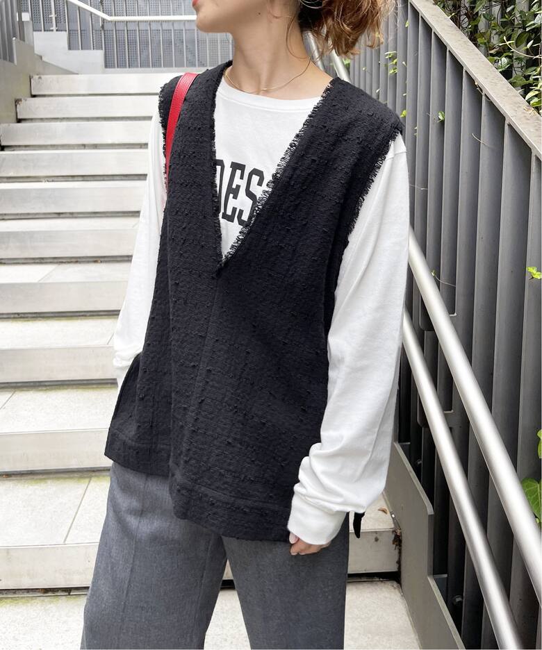 ≪WEB限定追加≫Italian fabric ツイードベスト（ベスト）｜Spick and 