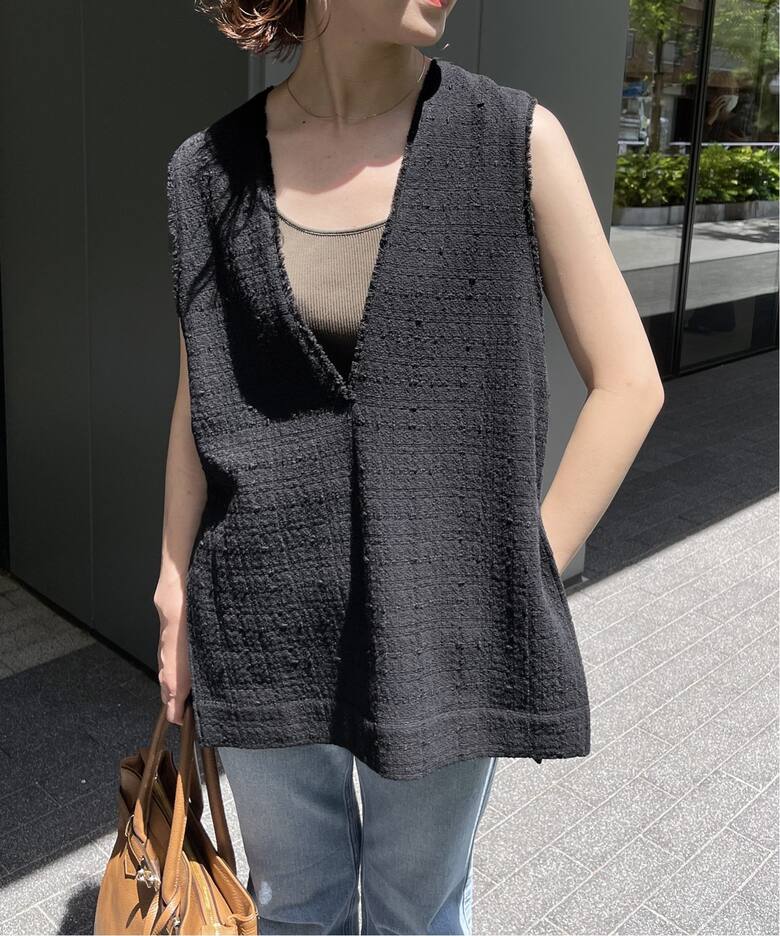 ≪WEB限定追加≫Italian fabric ツイードベスト（ベスト）｜Spick and 