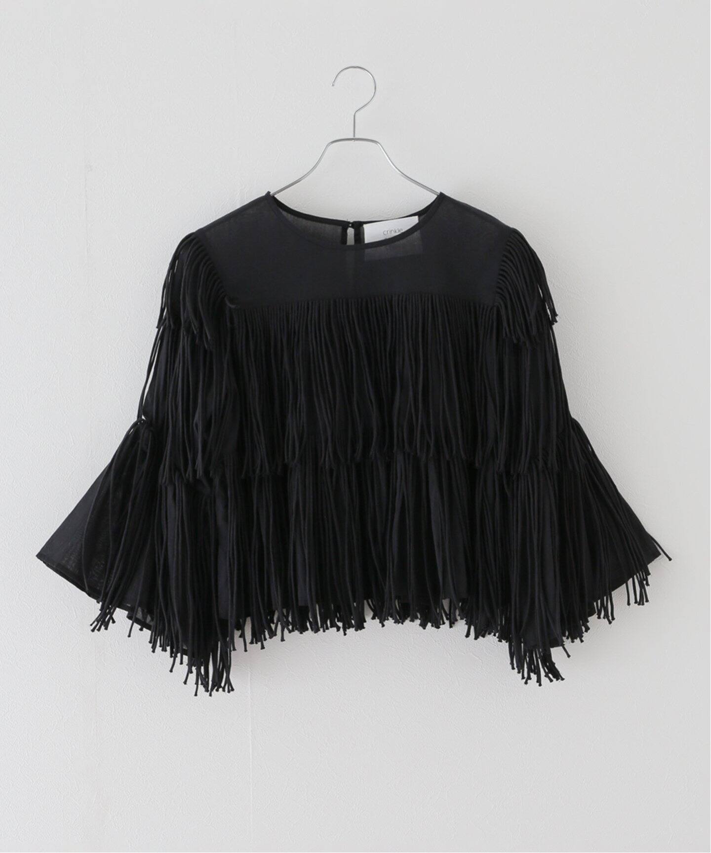 crinkle crinkle crinkle】 cotton voil fringe cropped blous（シャツ 