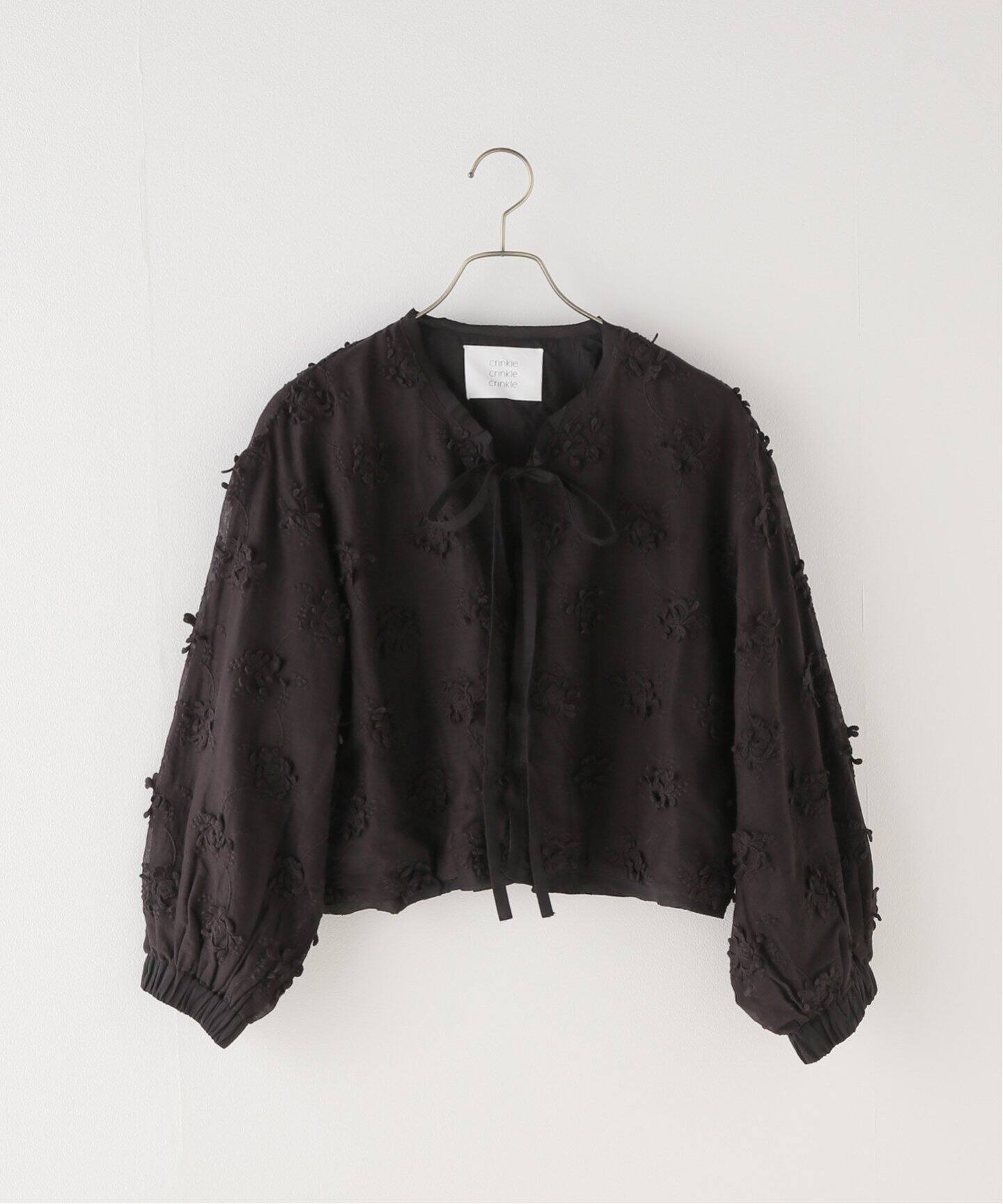 crinkle crinkle crinkle】sheer cotton 3D embroidery boler（シャツ 