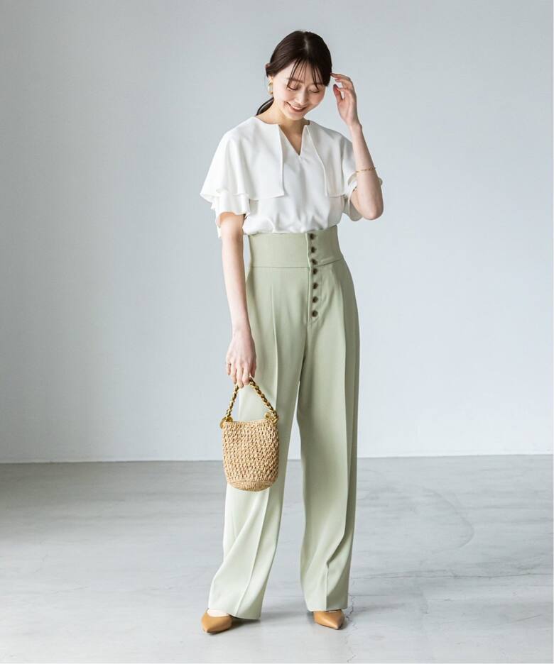 ヨリ/yori/ケープフリルブラウス/38/ホワイト シエルト 