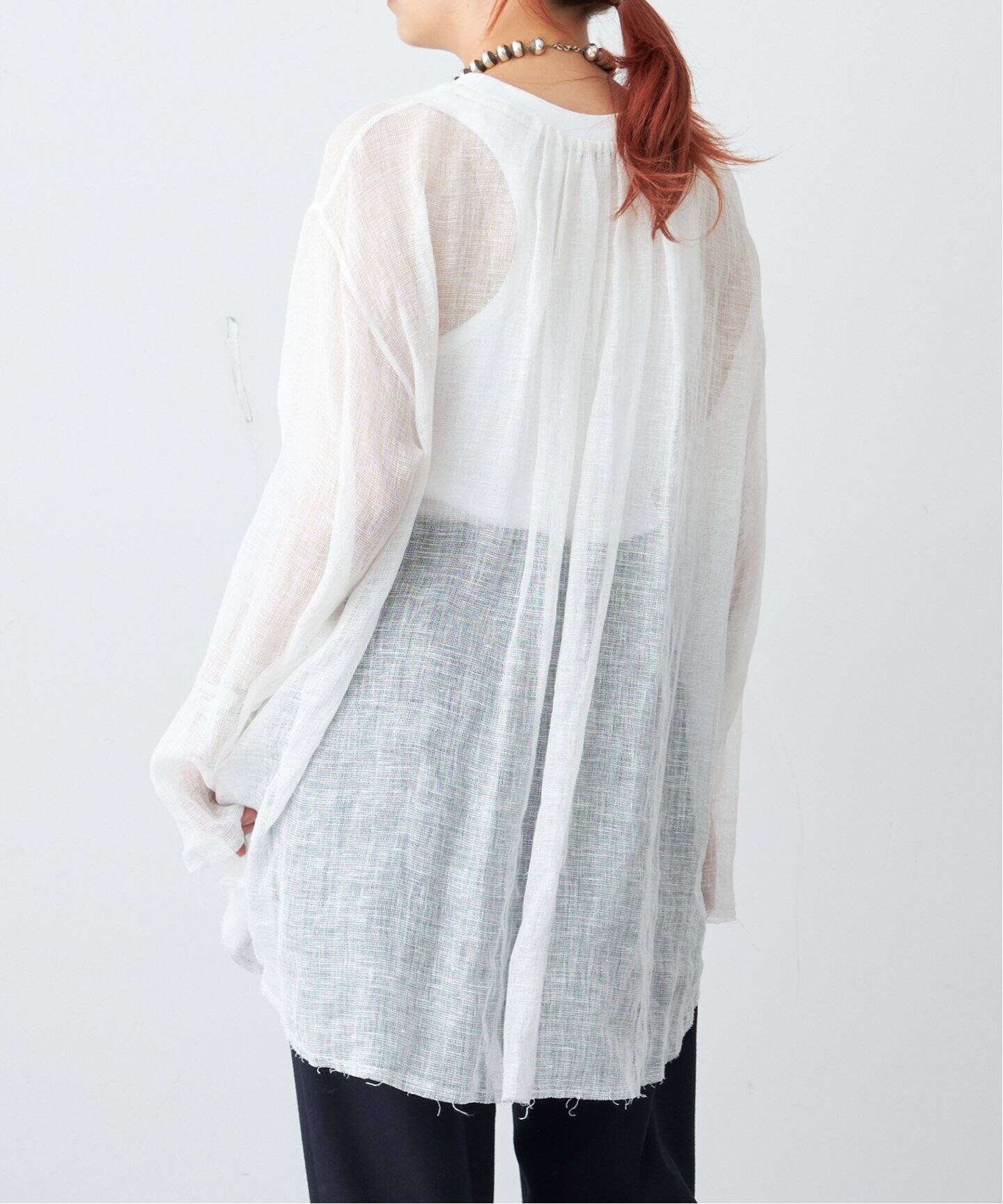vintage メッシュ ポロシャツ ブラウス シースルー みずみずしく
