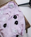 【NOMA t.d. for LA BOUCLE】別注 フラワー 刺繍 半袖 シャツ