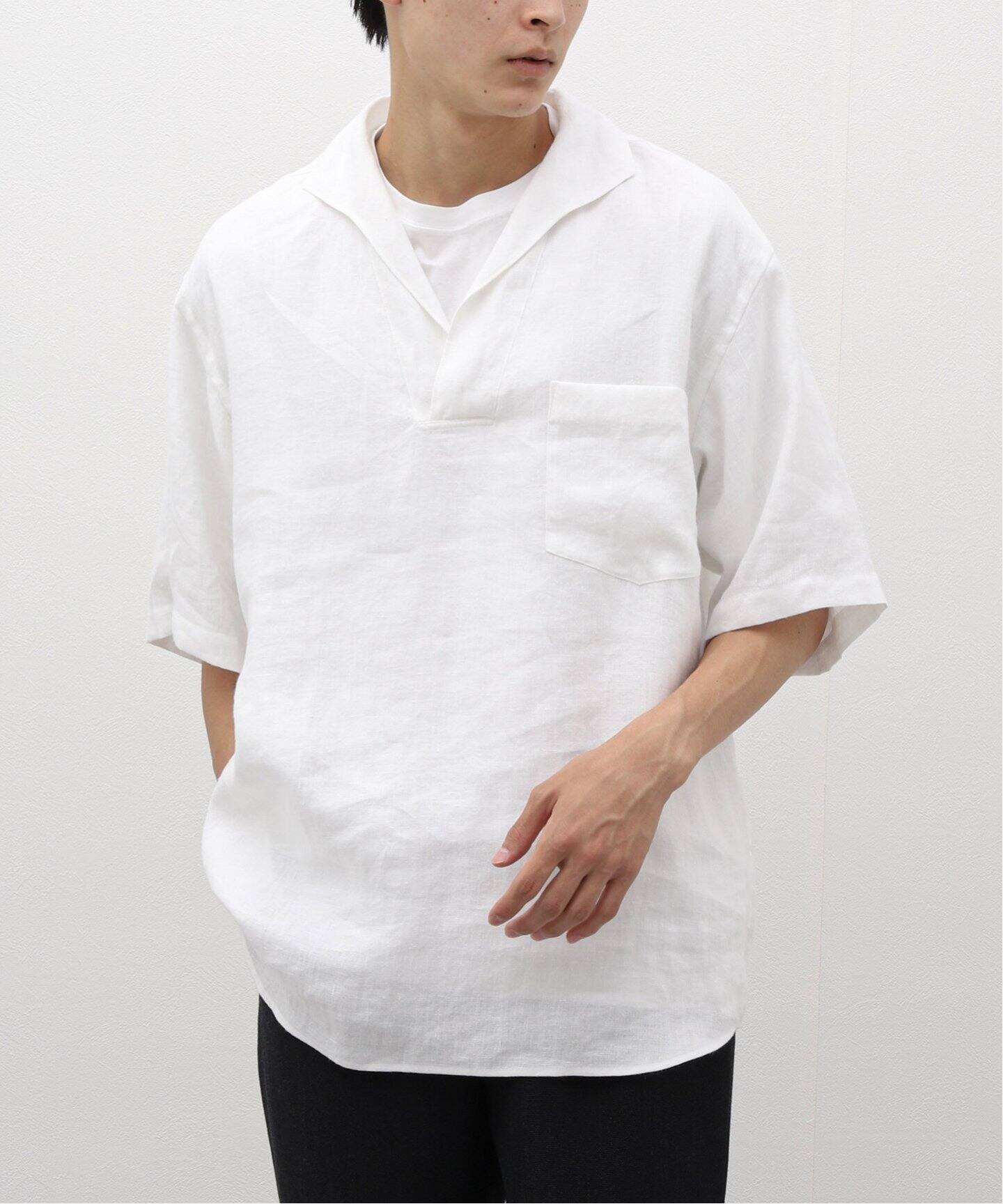 COMOLI / コモリ】カナパ スキッパーハンソデシャツ（シャツ／ブラウス  