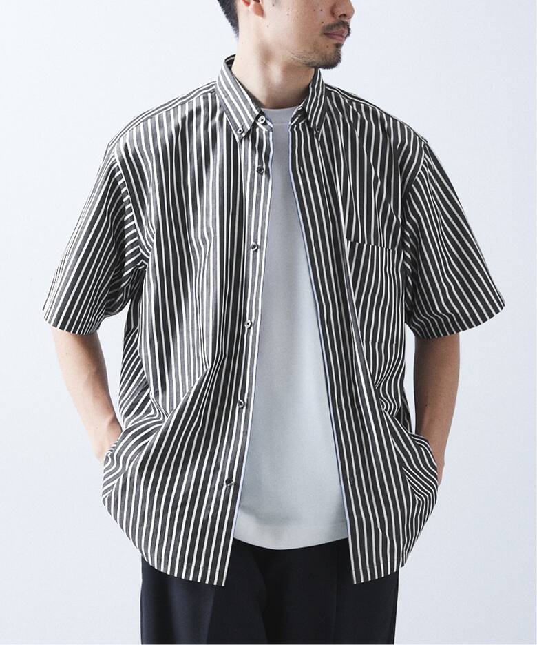 Essential / エッセンシャル】ボタンダウンストライプシャツ S/S 