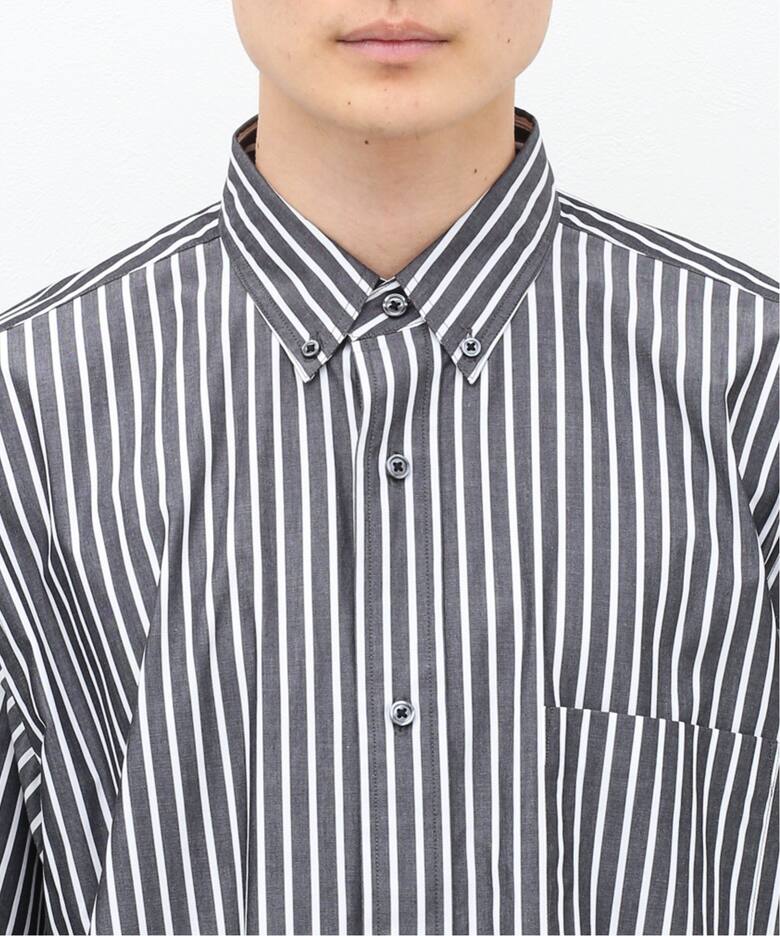 Essential / エッセンシャル】ボタンダウンストライプシャツ S/S 
