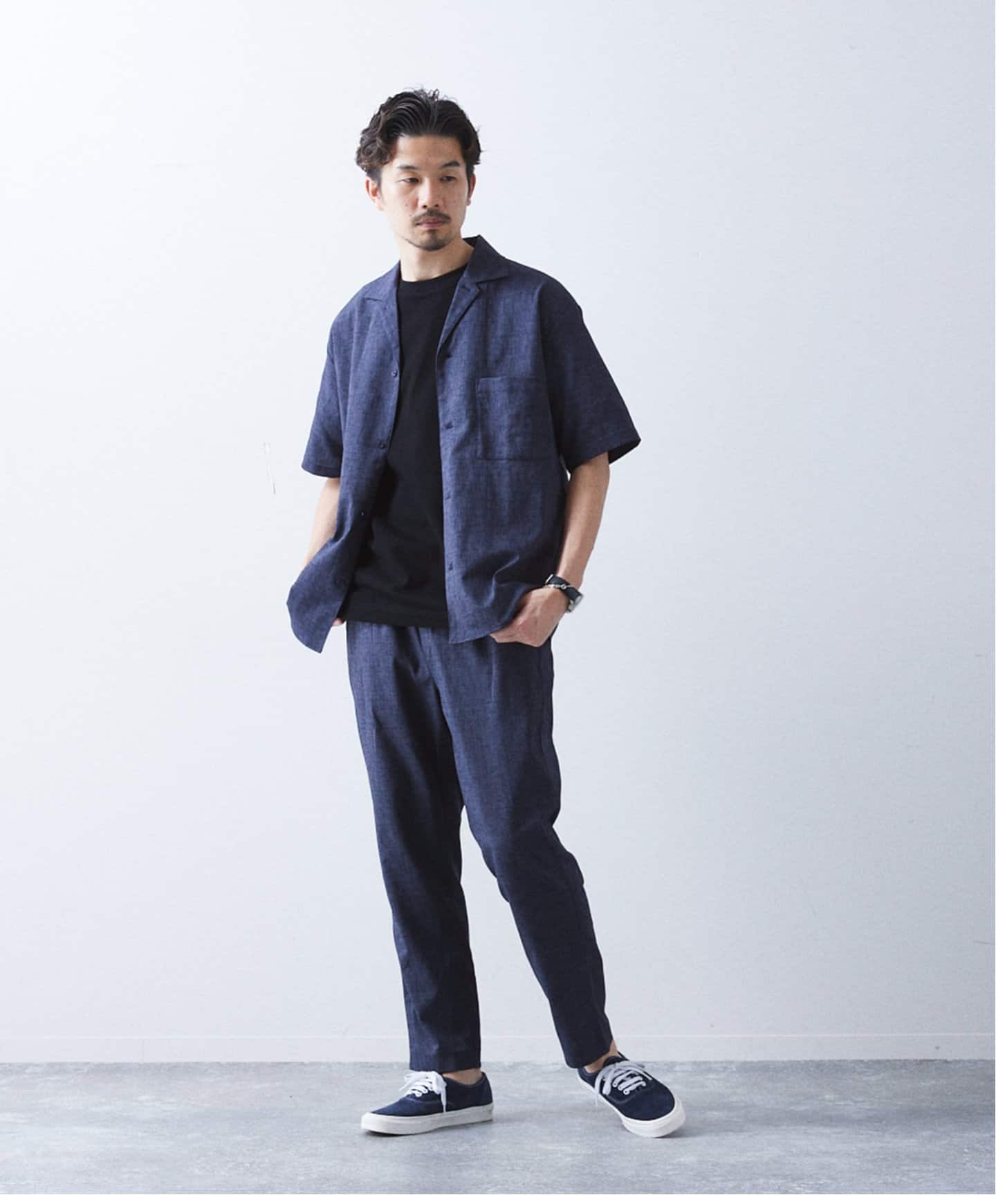 衝撃特価 Linen-like/リネンライク】オープンカラー  シャツ ジャケット・アウター