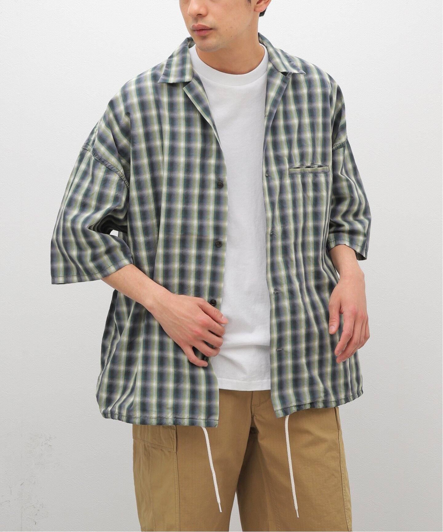 nanamica / ナナミカ】Open Collar Wind H/S Shirt CHK（シャツ 