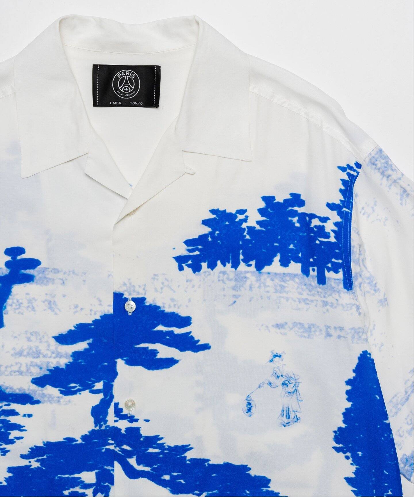 【PARIS SAINT-GERMAIN】 オープンカラーシャツ アロハシャツ シャツ 「隈 研吾 × Paris Saint-Germain」グラフィックプリント
