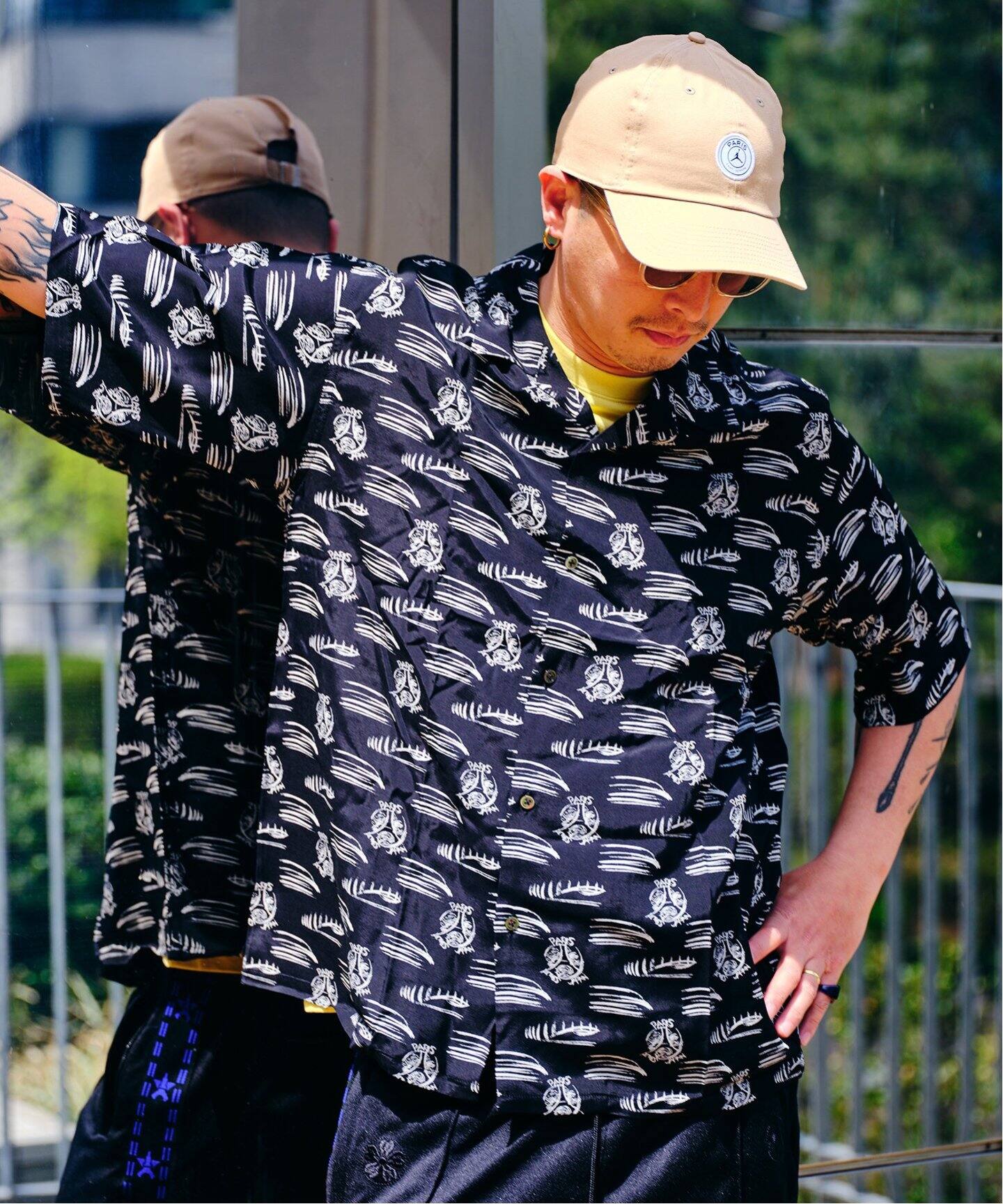 隈 研吾 × Paris Saint-Germain】グラフィックプリント オープンカラー