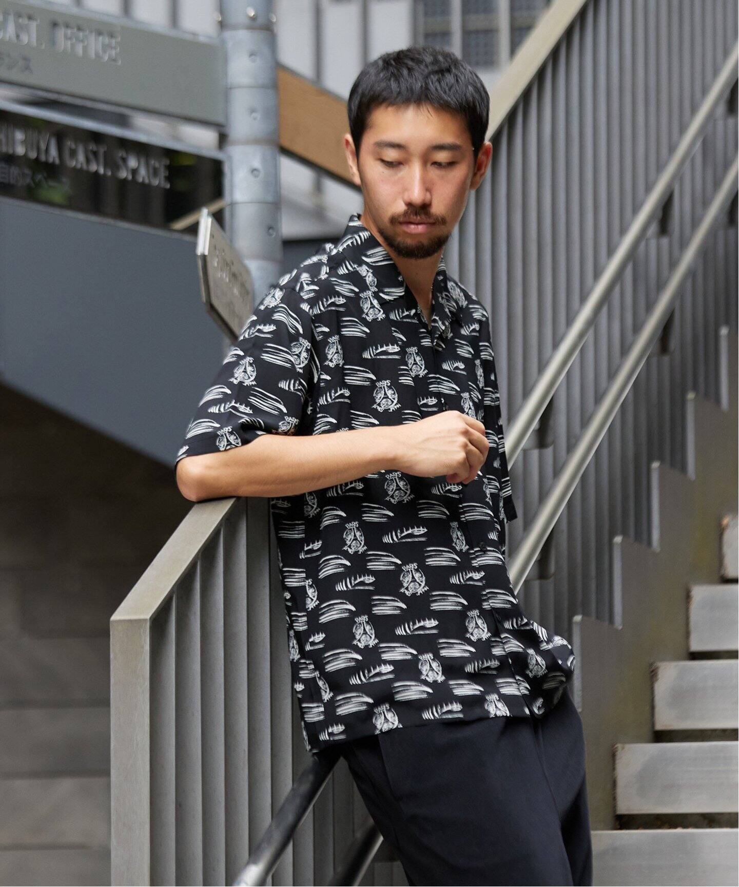 隈 研吾 × Paris Saint-Germain】グラフィックプリント オープンカラー
