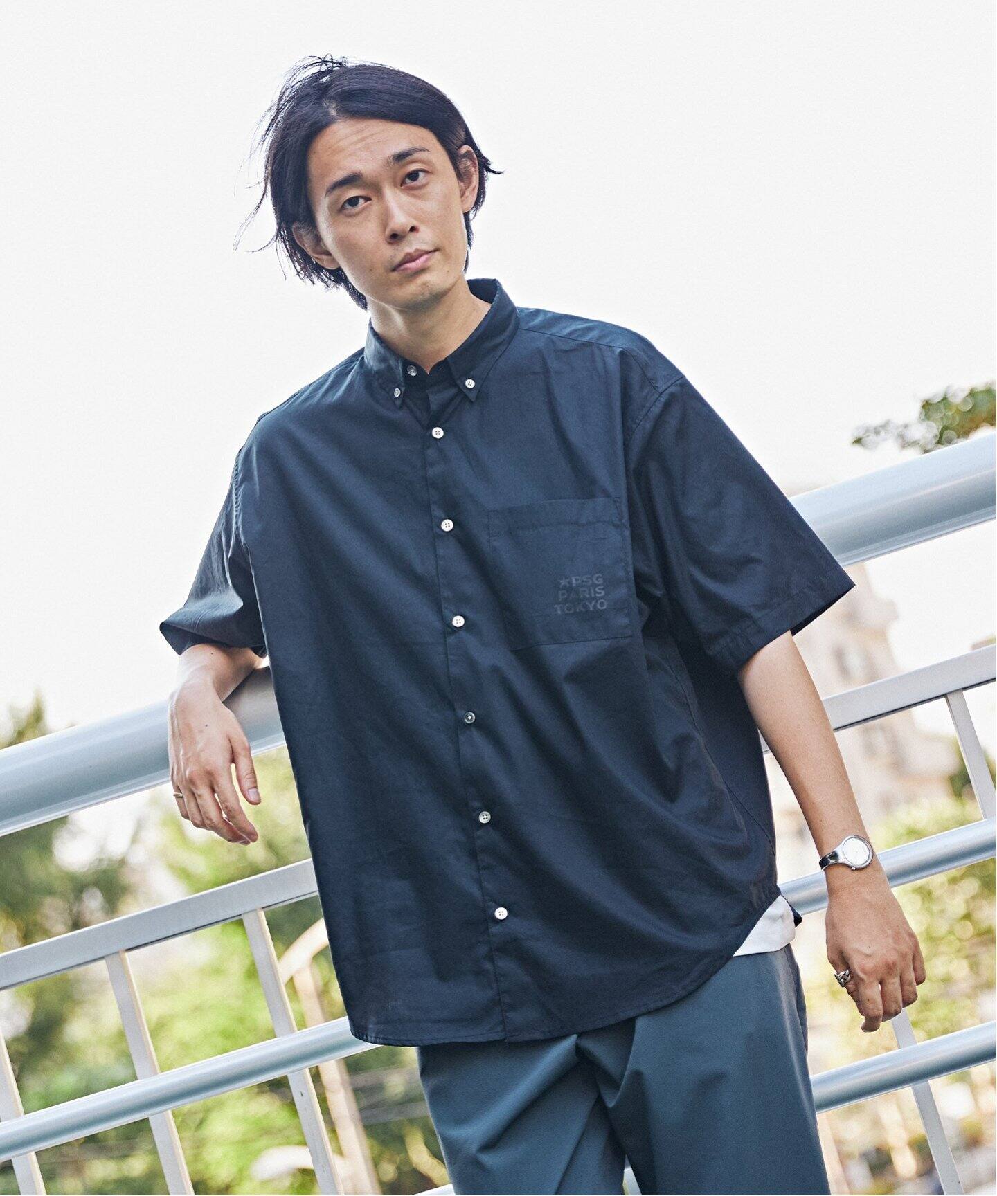 Paris Saint-Germain】ルーズフィット ボタンダウン 半袖シャツ