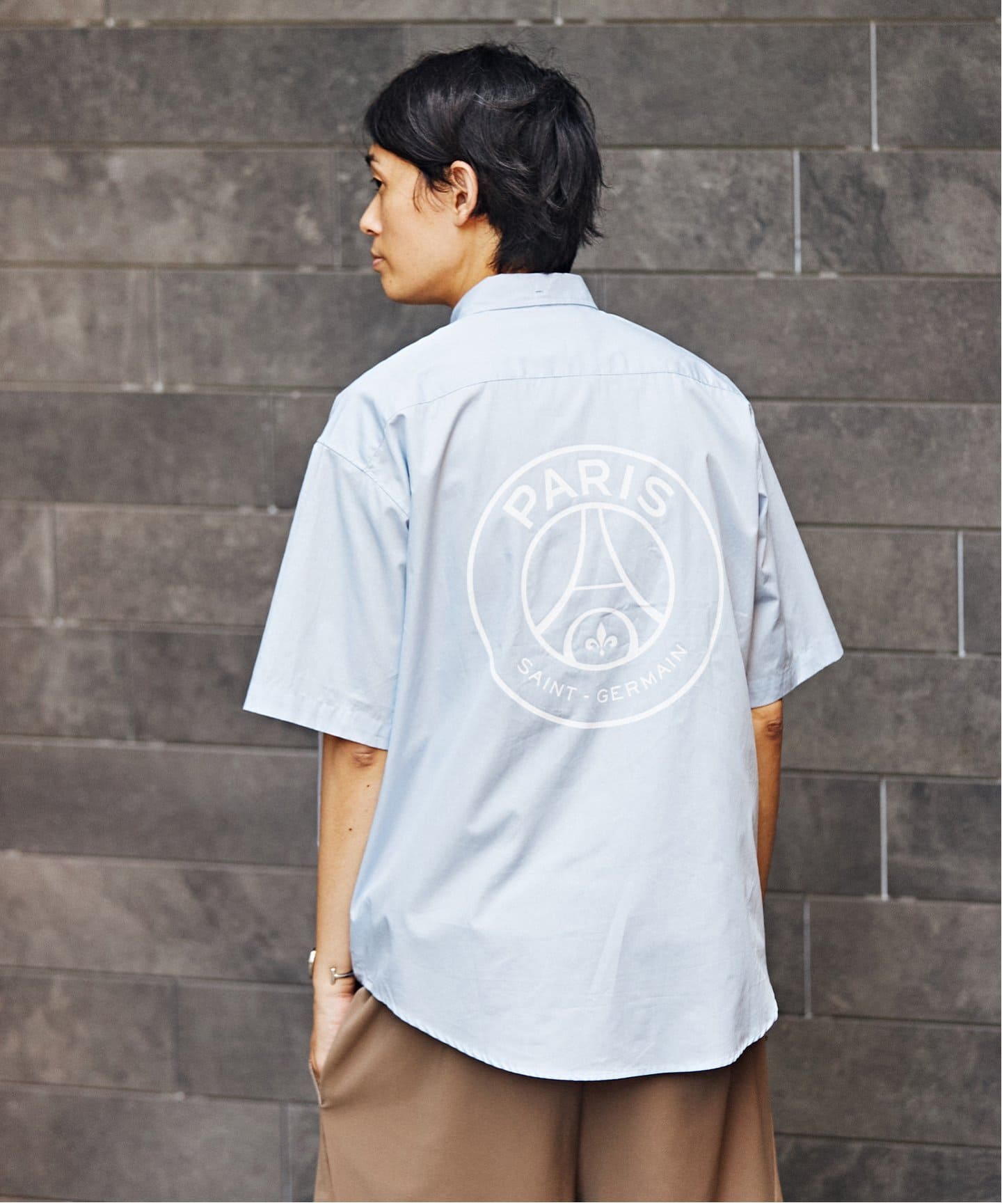 Paris Saint-Germain】ルーズフィット ボタンダウン 半袖シャツ
