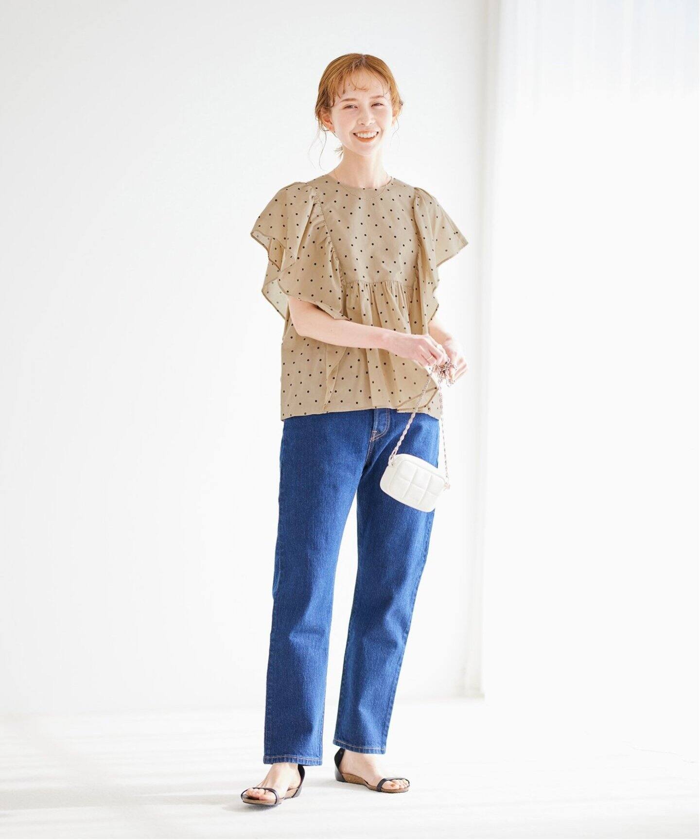 美品◎ジャーナルスタンダード　定価1.4万　ドットフリルブラウス ローンドット フリルブラウス（シャツ／ブラウス）｜journal
