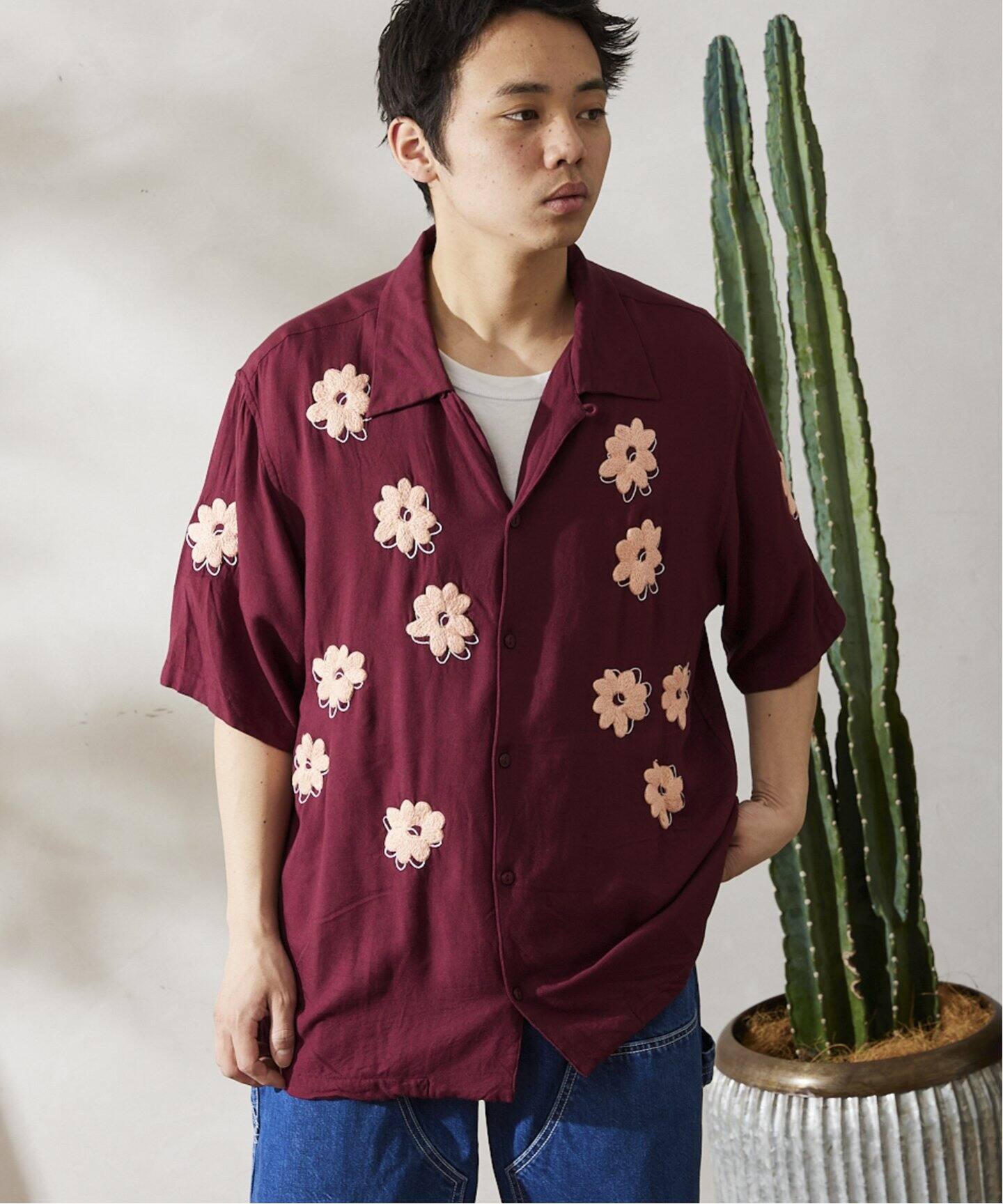 NOMA t.d. / ノーマ ティーディー】別注 FLOWERオープンカラーシャツ 