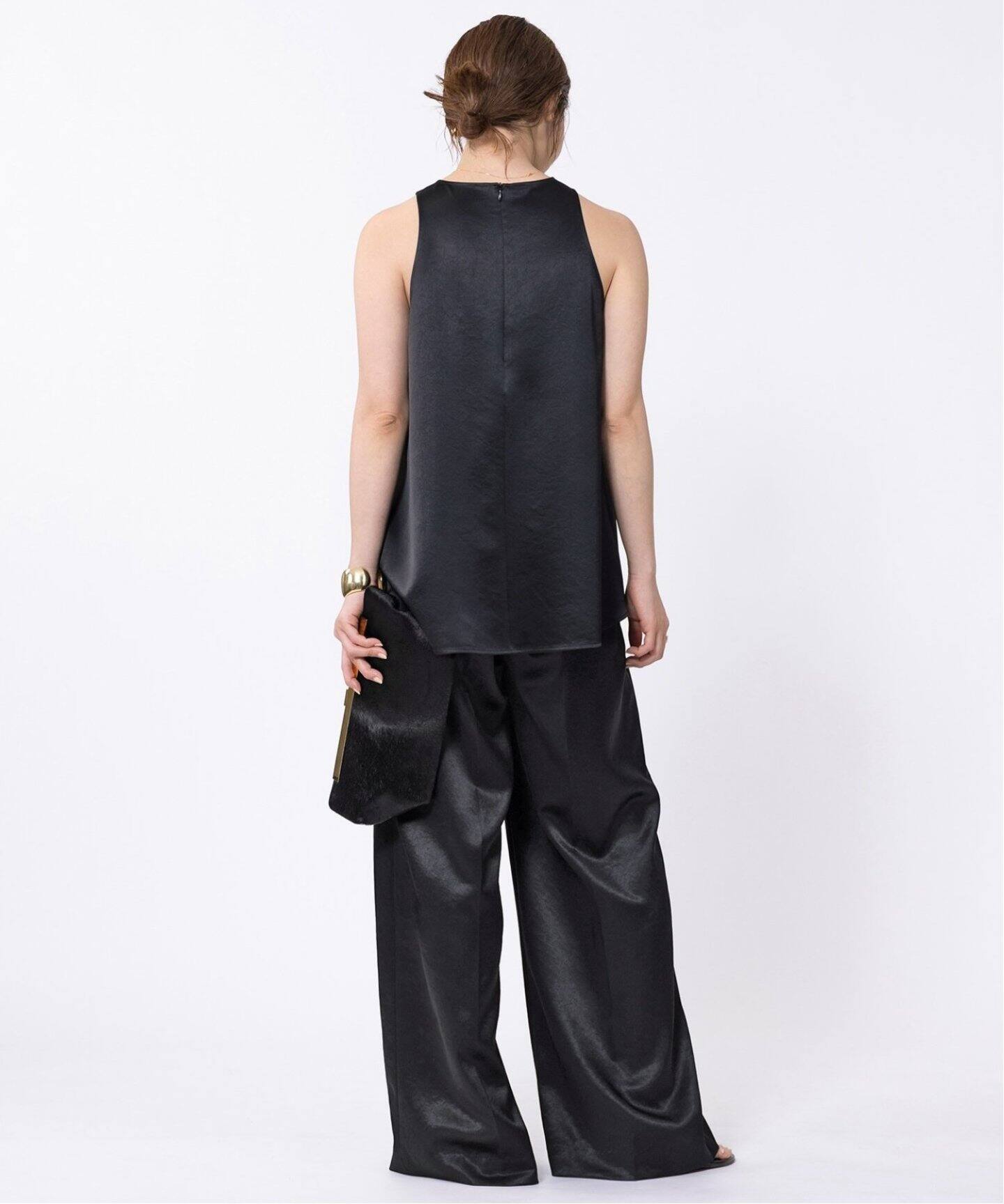 Minimal Satin ノースリーブブラウス（シャツ／ブラウス  