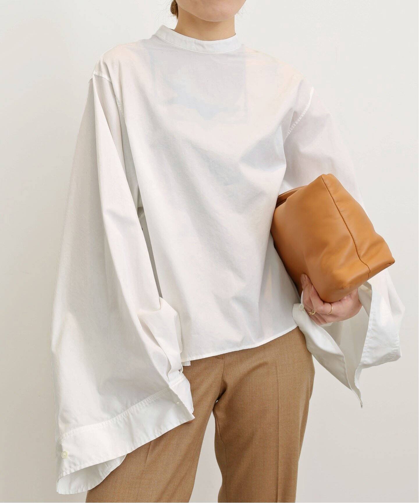 No Collar Volume Sleeve Blouse（シャツ／ブラウス）｜L
