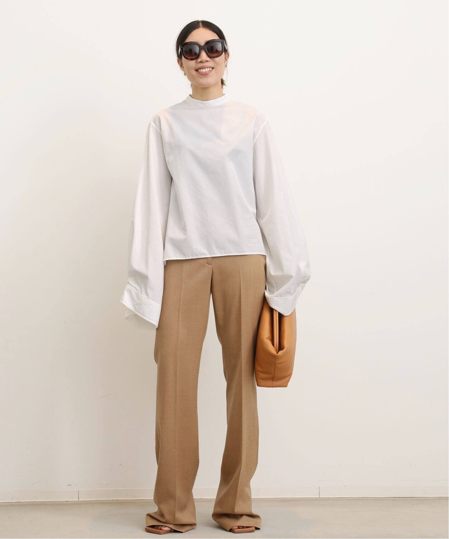 No Collar Volume Sleeve Blouse（シャツ／ブラウス）｜L
