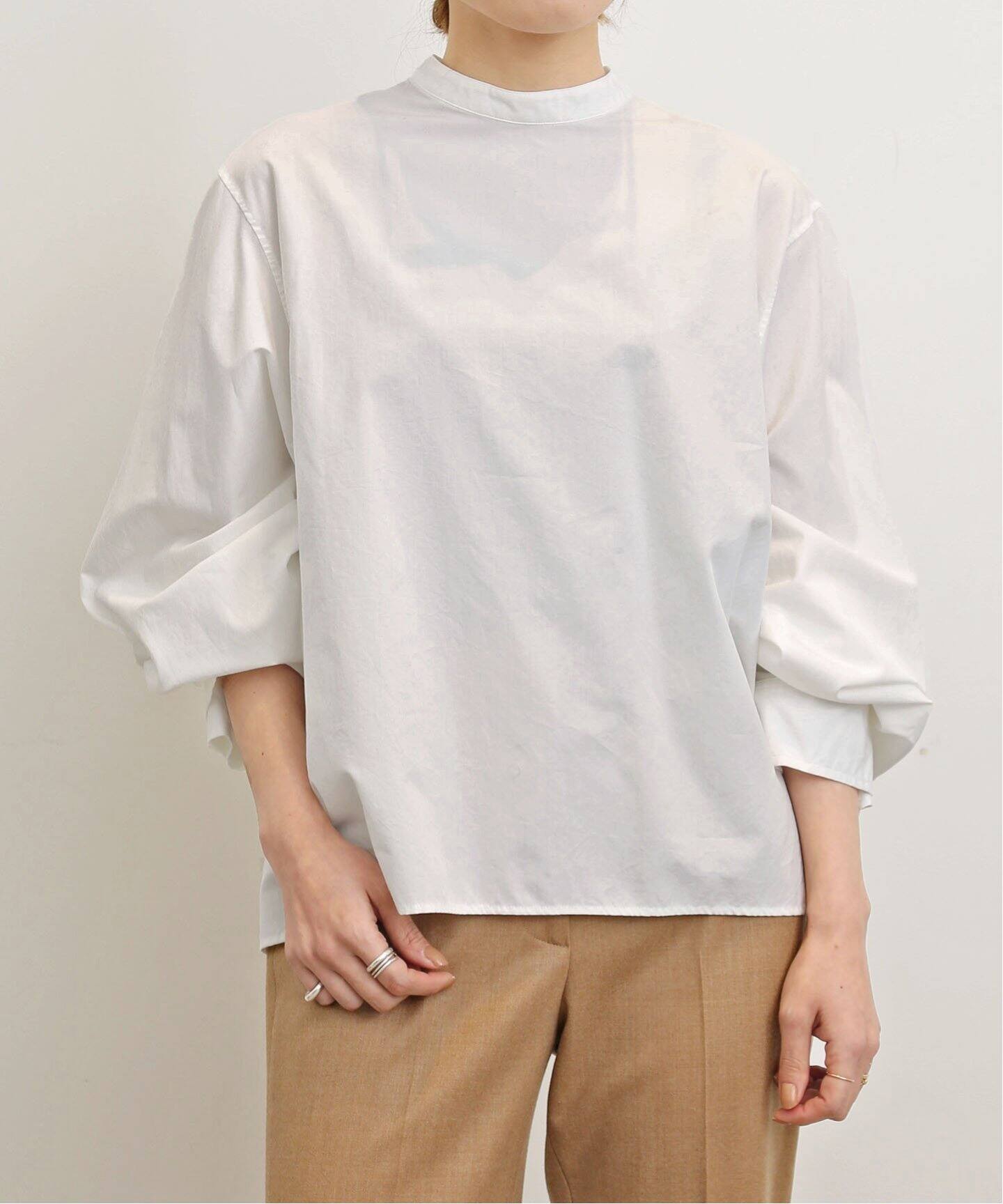 No Collar Volume Sleeve Blouse（シャツ／ブラウス）｜L