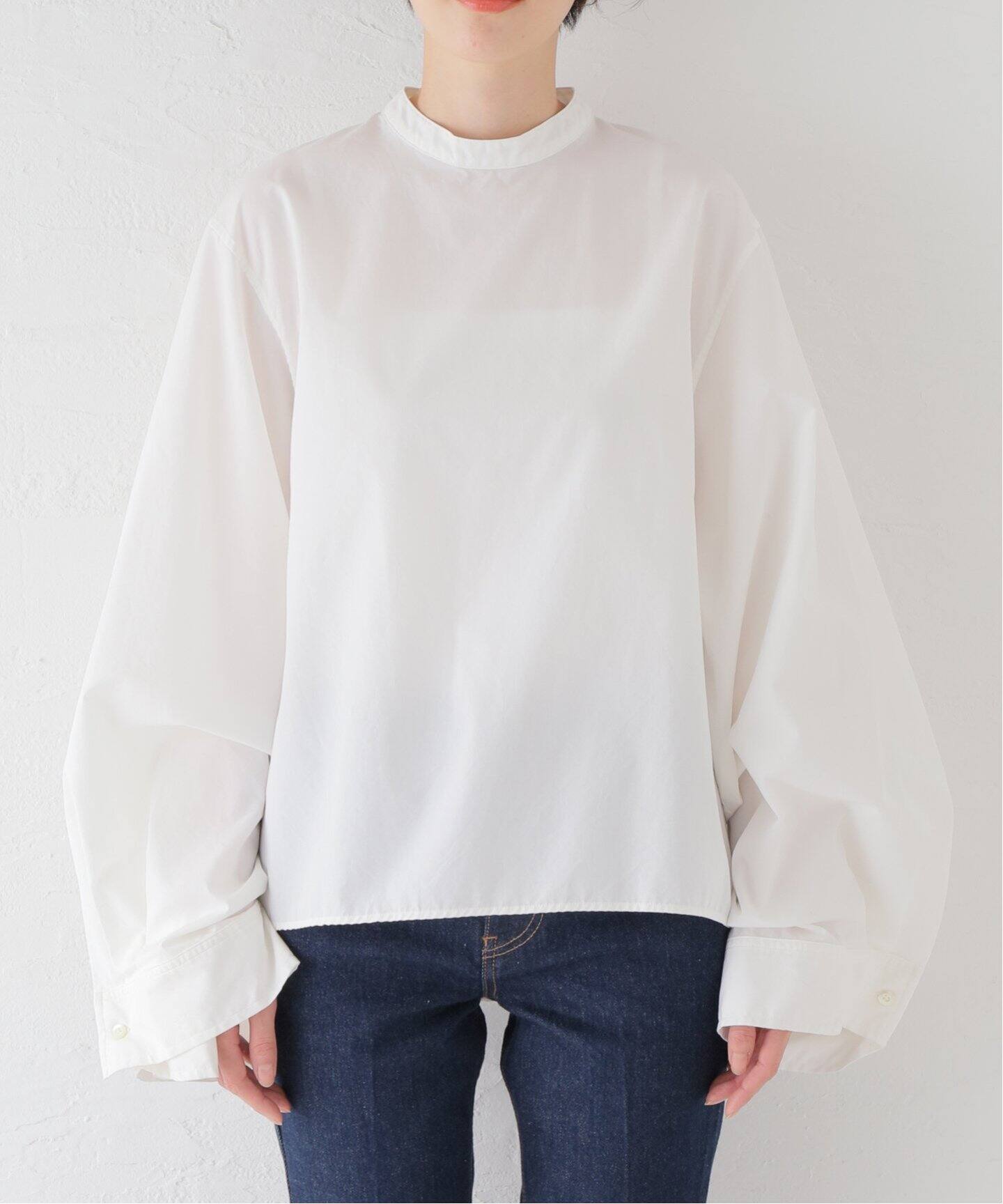 No Collar Volume Sleeve Blouse（シャツ／ブラウス）｜L 