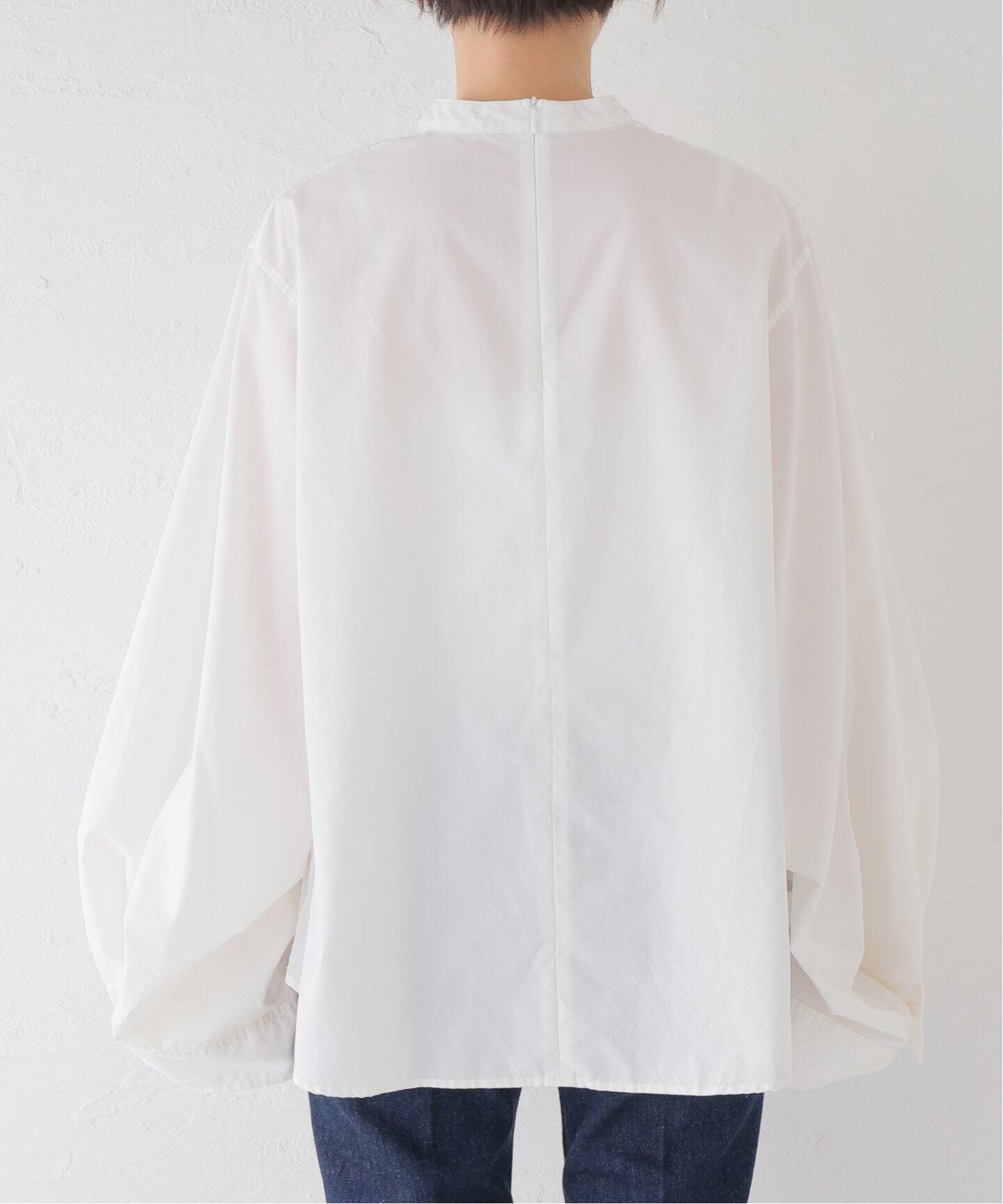 No Collar Volume Sleeve Blouse（シャツ／ブラウス）｜L
