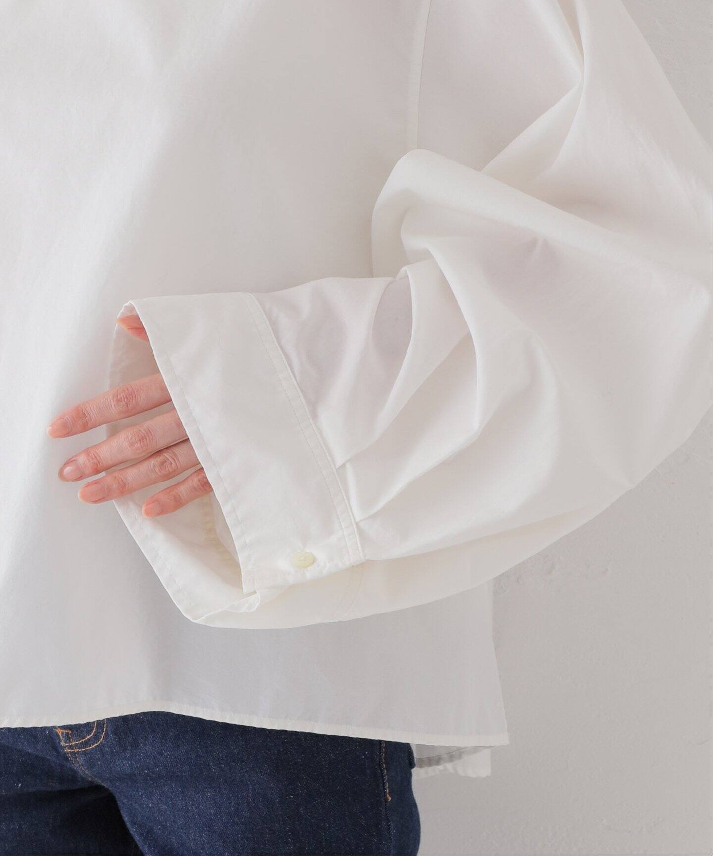 No Collar Volume Sleeve Blouse（シャツ／ブラウス）｜L 