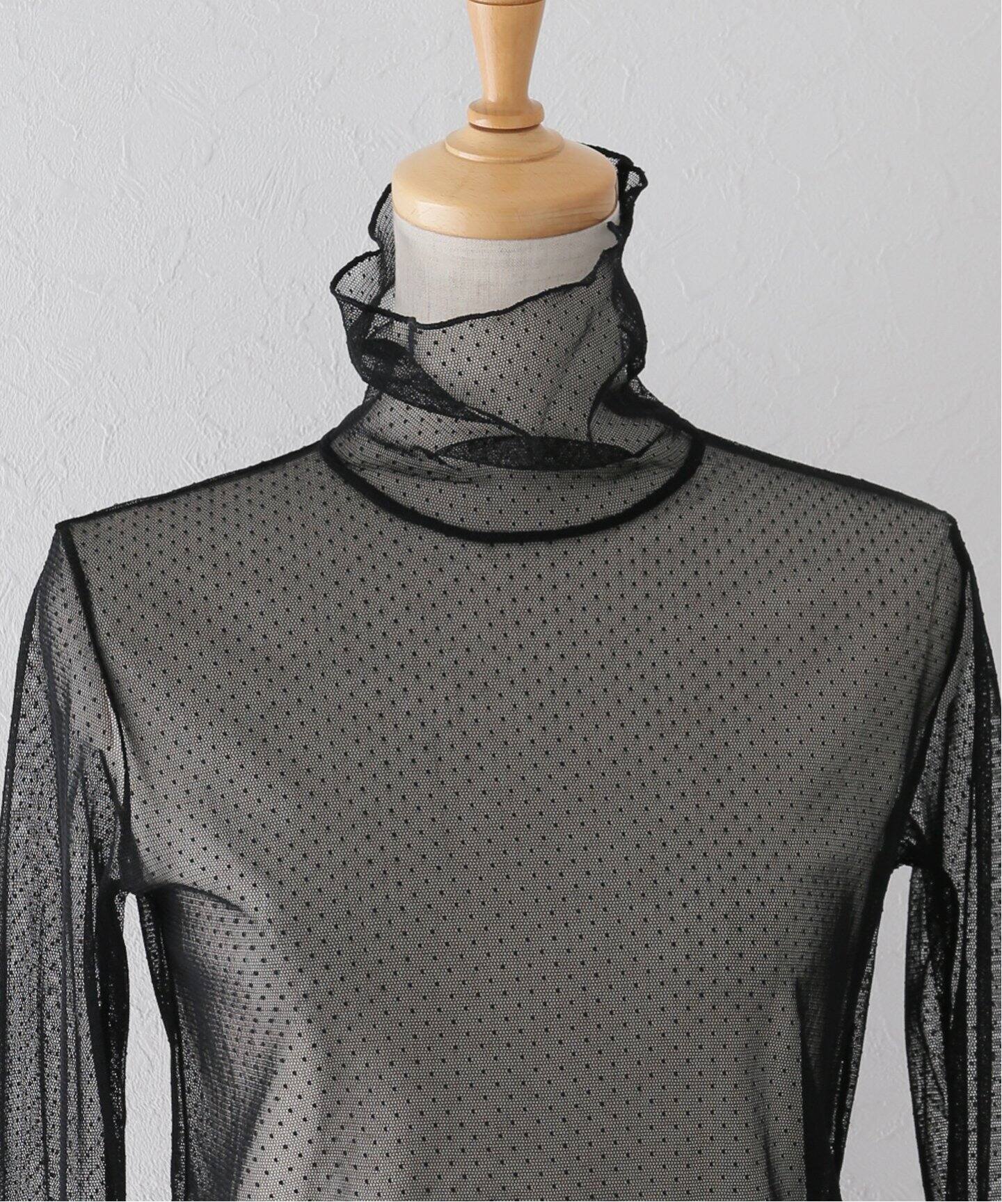 Col Pierrot /コル ピエロ】Dot Sheer Blouse（シャツ／ブラウス）｜L 