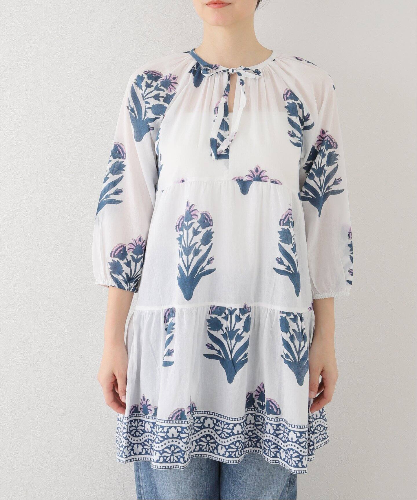 SZ Blockprints/エスゼットブロックプリント】PRIYA DRESS（シャツ  