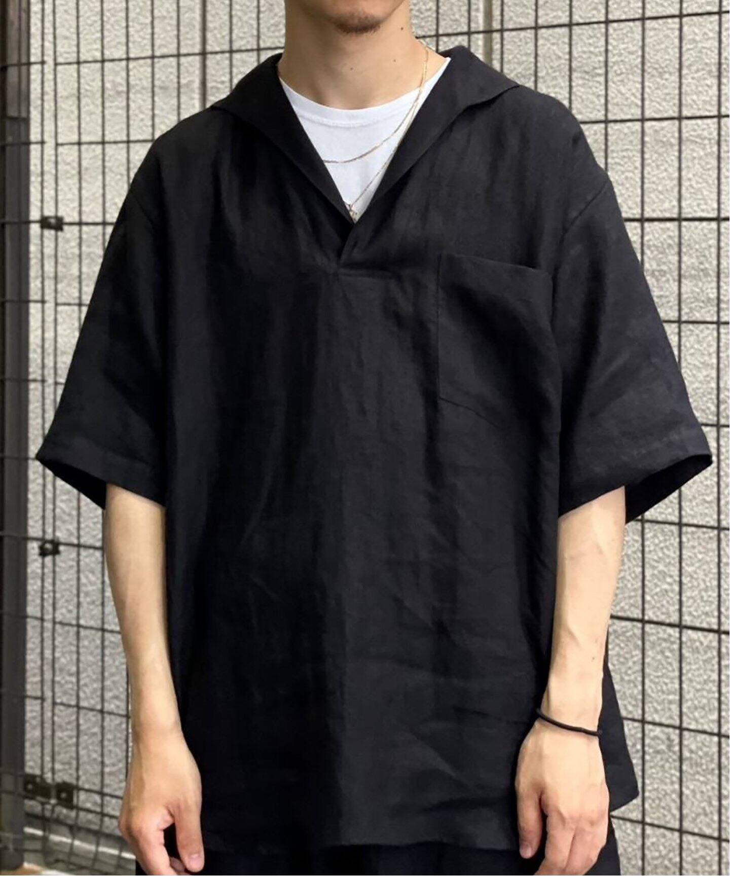 comoli / コモリ】カナパ スキッパーハンソデシャツ（シャツ／ブラウス  