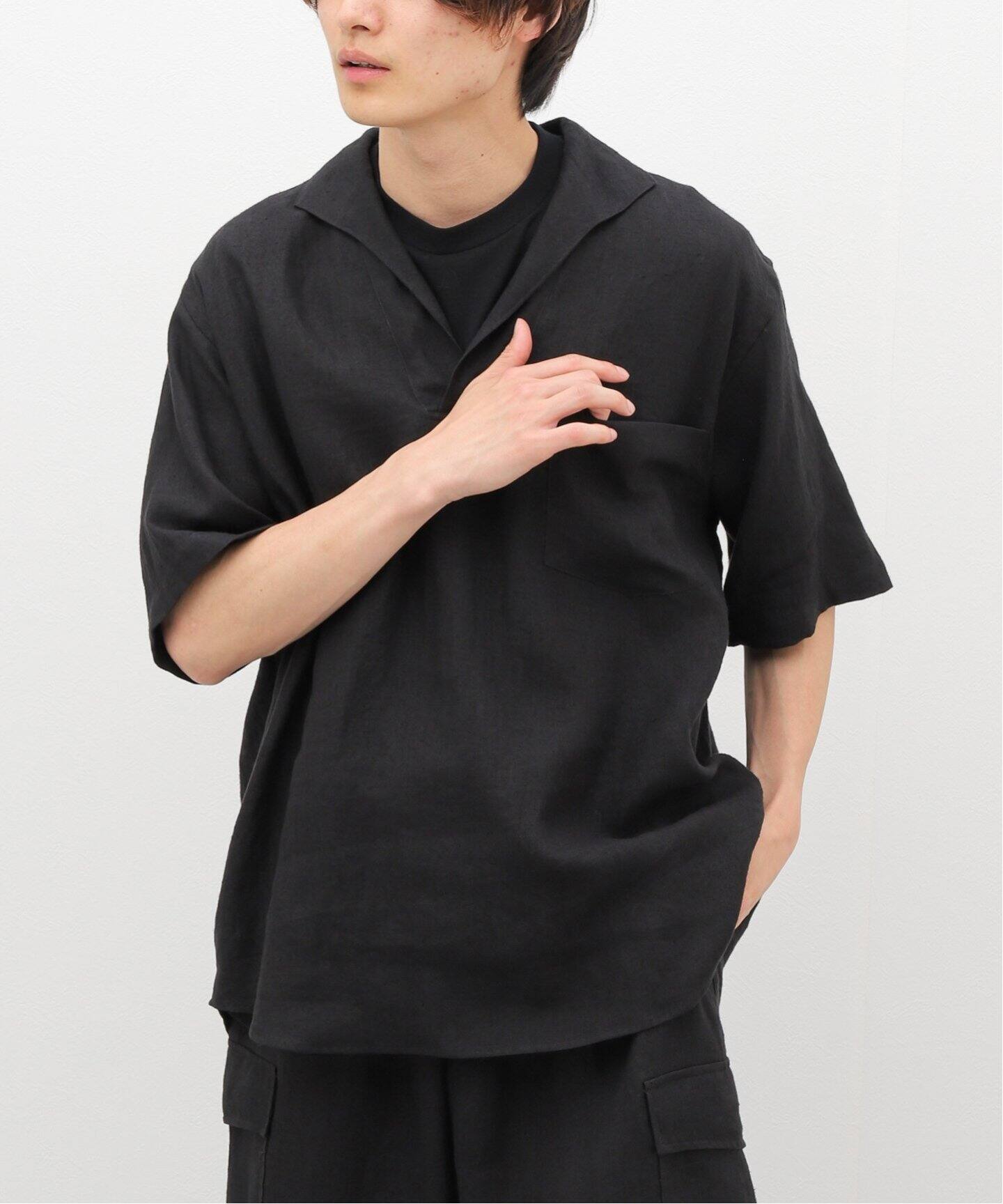comoli / コモリ】カナパ スキッパーハンソデシャツ（シャツ／ブラウス 