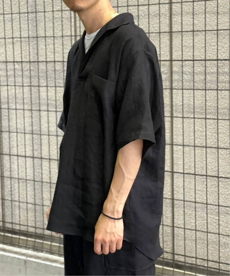 comoli / コモリ】カナパ スキッパーハンソデシャツ（シャツ／ブラウス 