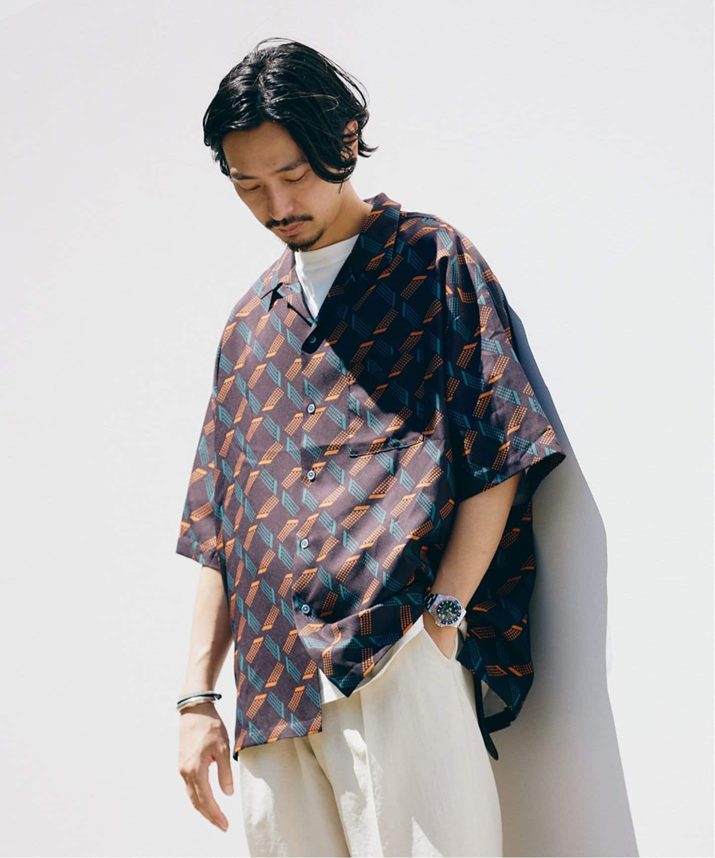 GEOM PATTERN/ジオメパターン】ワイドシルエット 柄シャツ “総柄