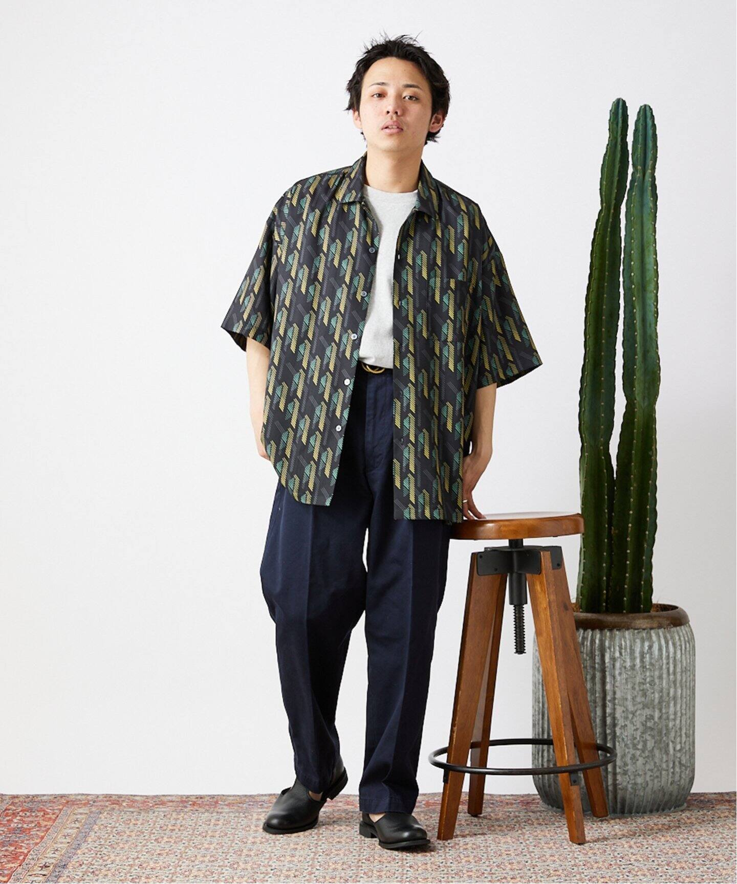 GEOM PATTERN/ジオメパターン】ワイドシルエット 柄シャツ “総柄