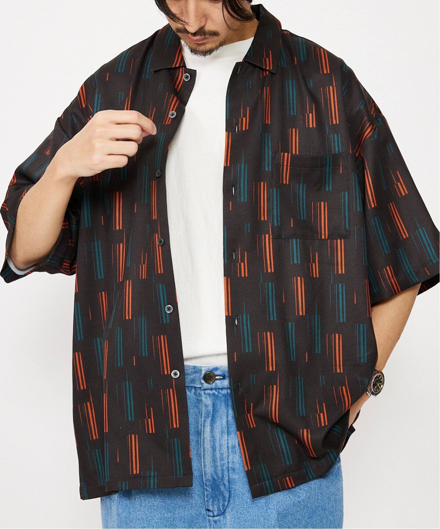 GEOM PATTERN/ジオメパターン】ワイドシルエット 柄シャツ “総柄 