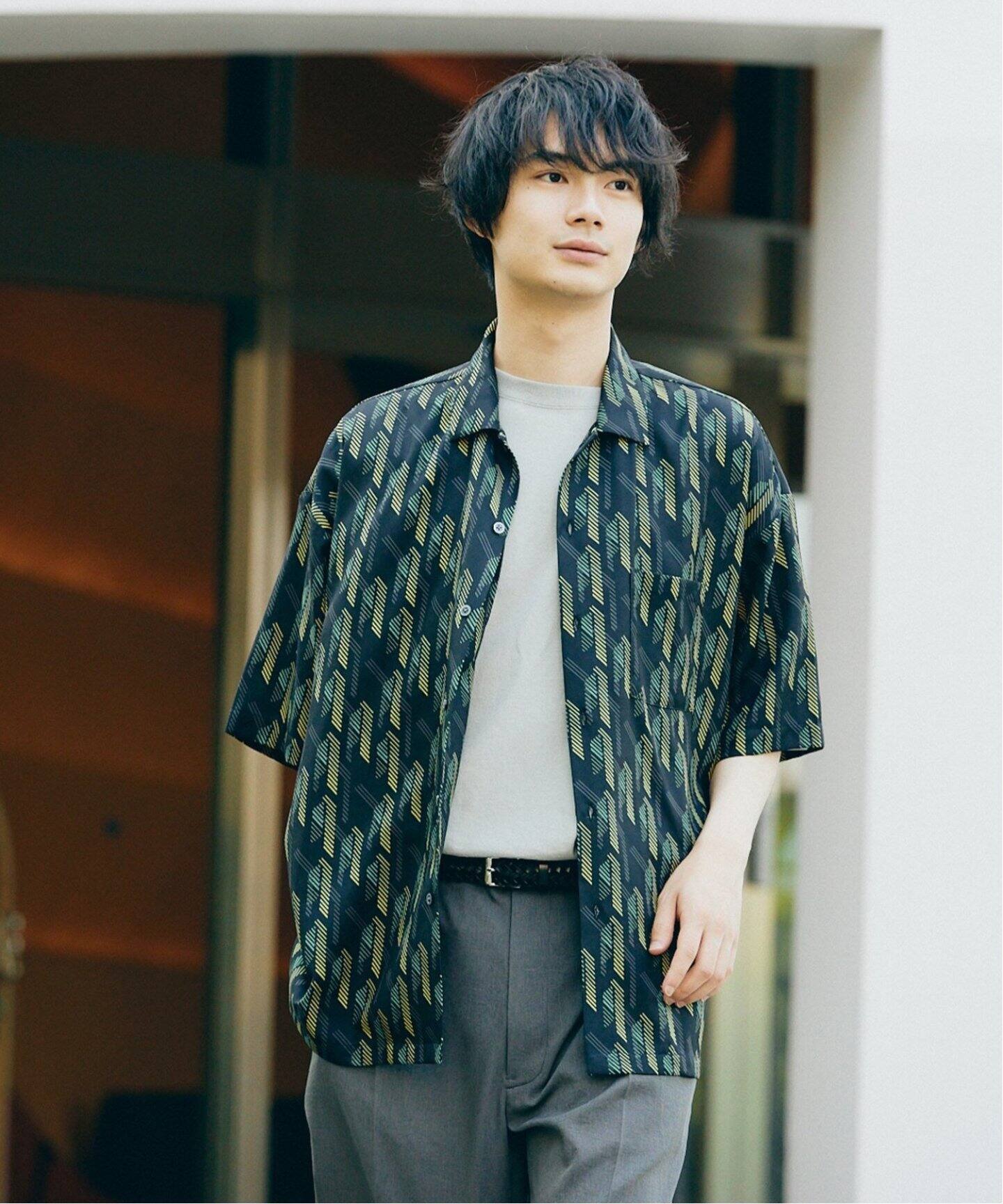 JOURNAL STANDARD ジオメパターン ワイドシルエット シャツ　総柄 GEOM PATTERN/ジオメパターン】ワイドシルエット 柄シャツ “総柄