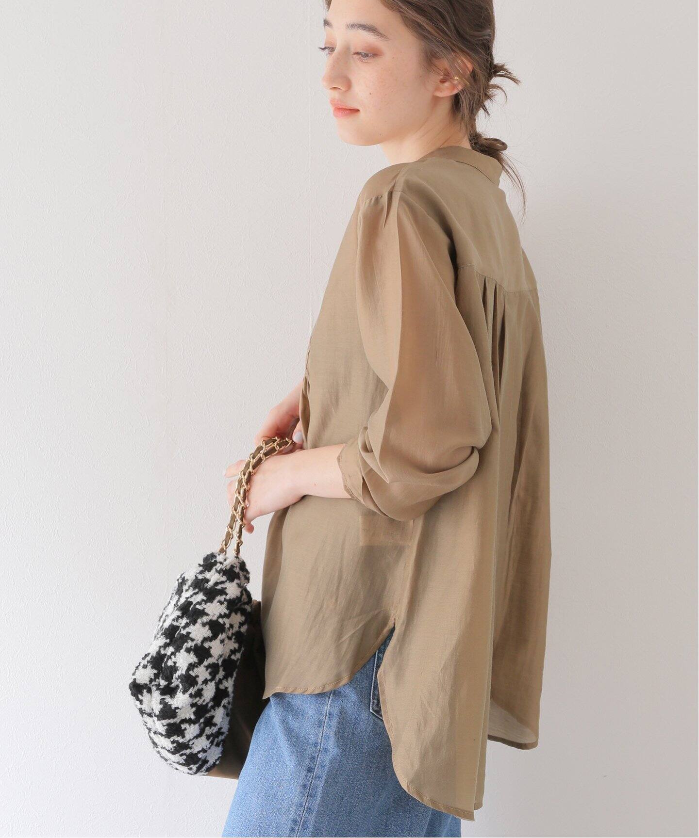 バックプリーツシアーブラウス（シャツ／ブラウス）｜B.C STOCK（ベー 
