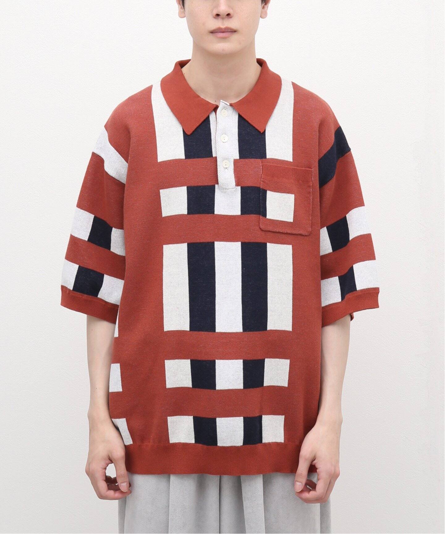 SON OF THE CHEESE / サノバチーズ】 Stripe Knit Shirt（シャツ 