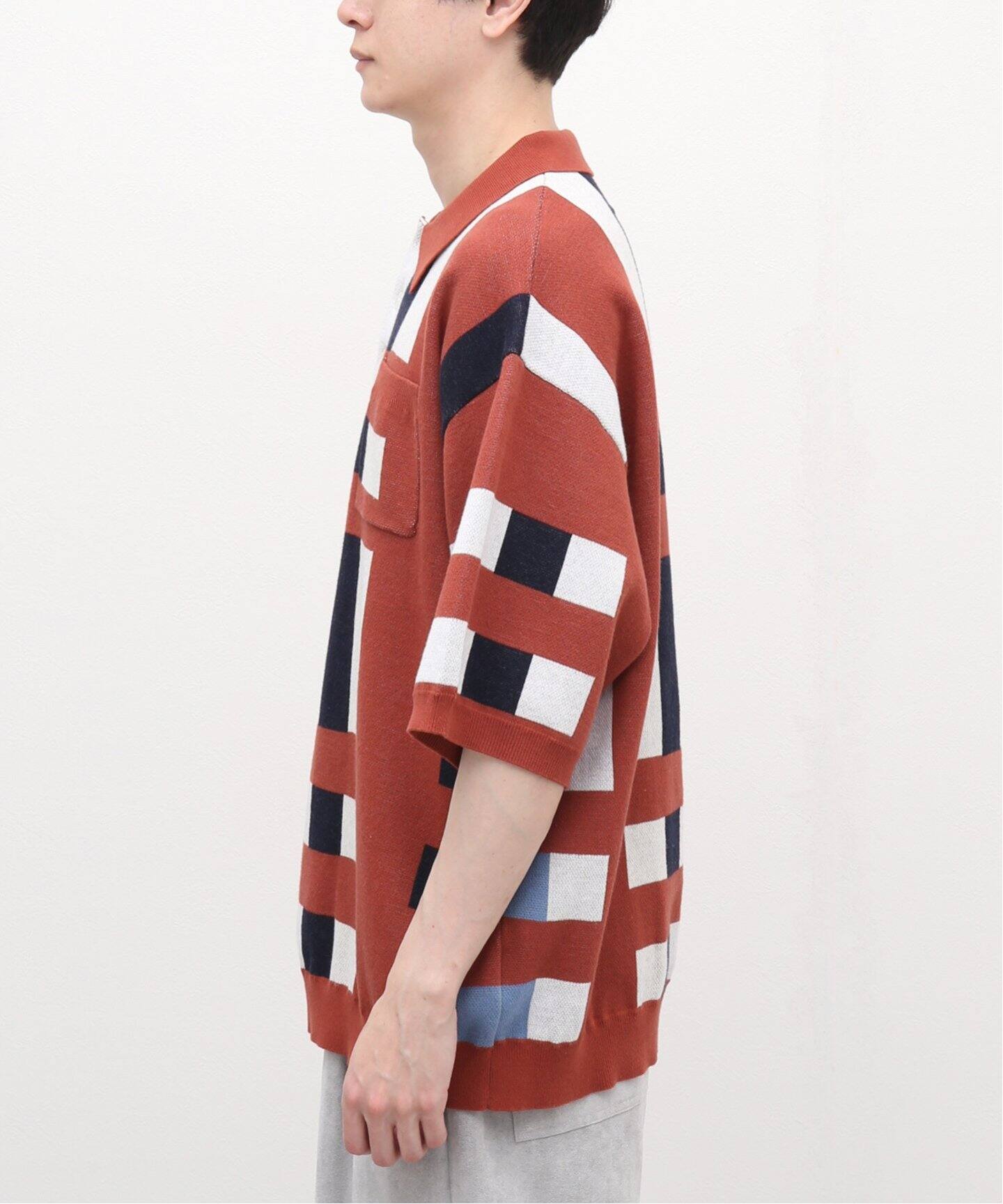 SON OF THE CHEESE / サノバチーズ】 Stripe Knit Shirt（シャツ 