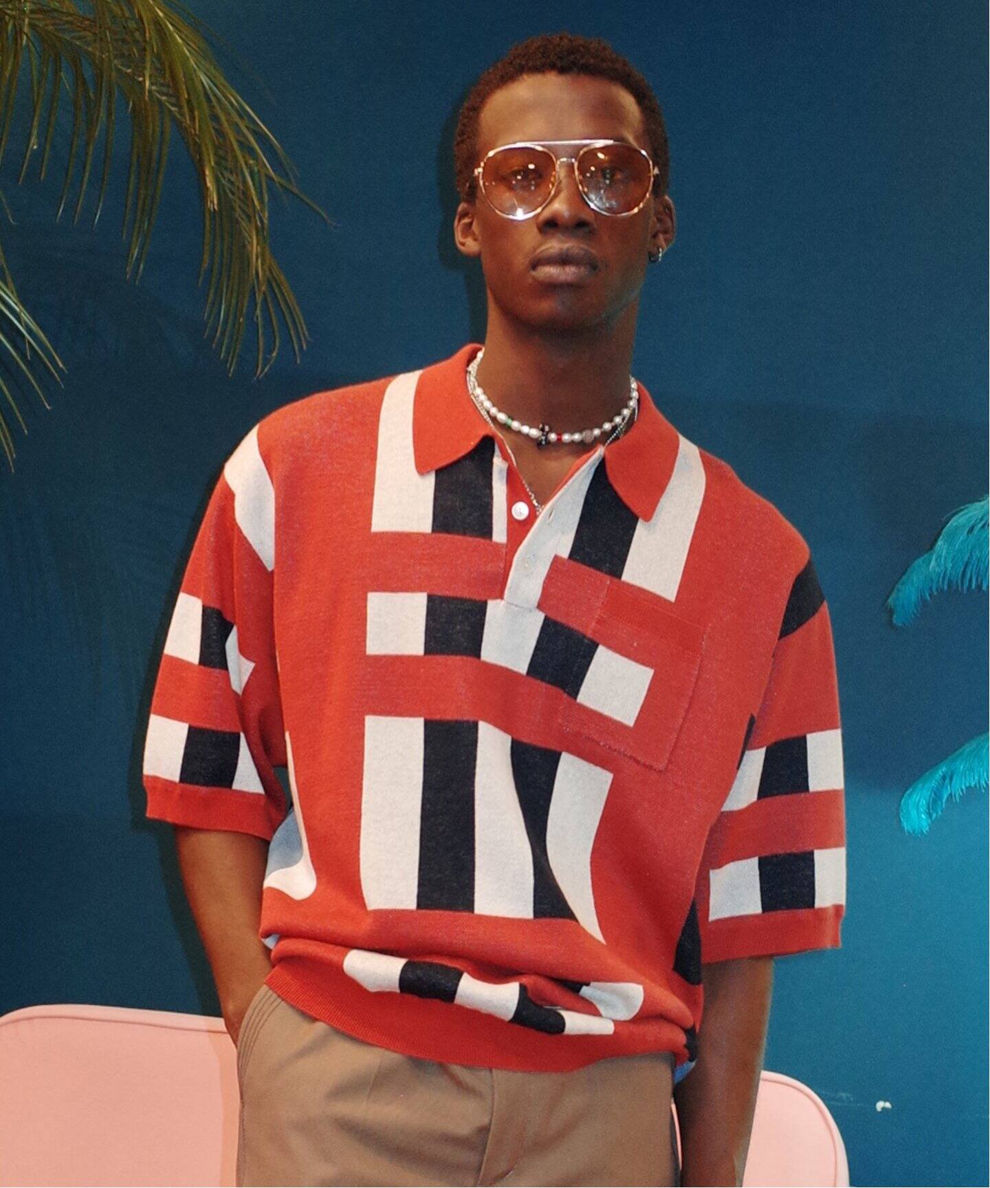 SON OF THE CHEESE / サノバチーズ】 Stripe Knit Shirt（シャツ 