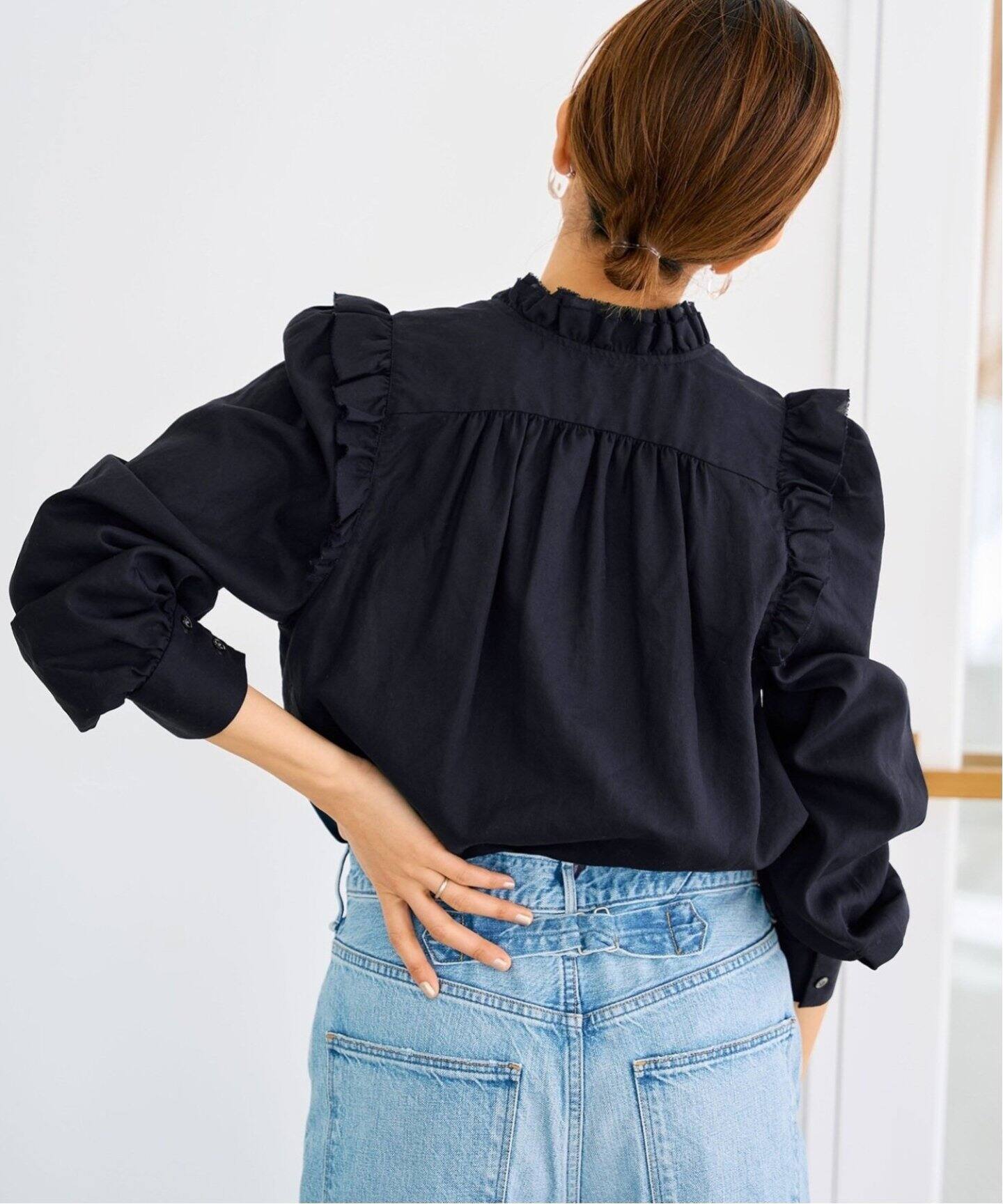 追加3》コットンシュリンクフリルブラウス（シャツ／ブラウス）｜IENA  