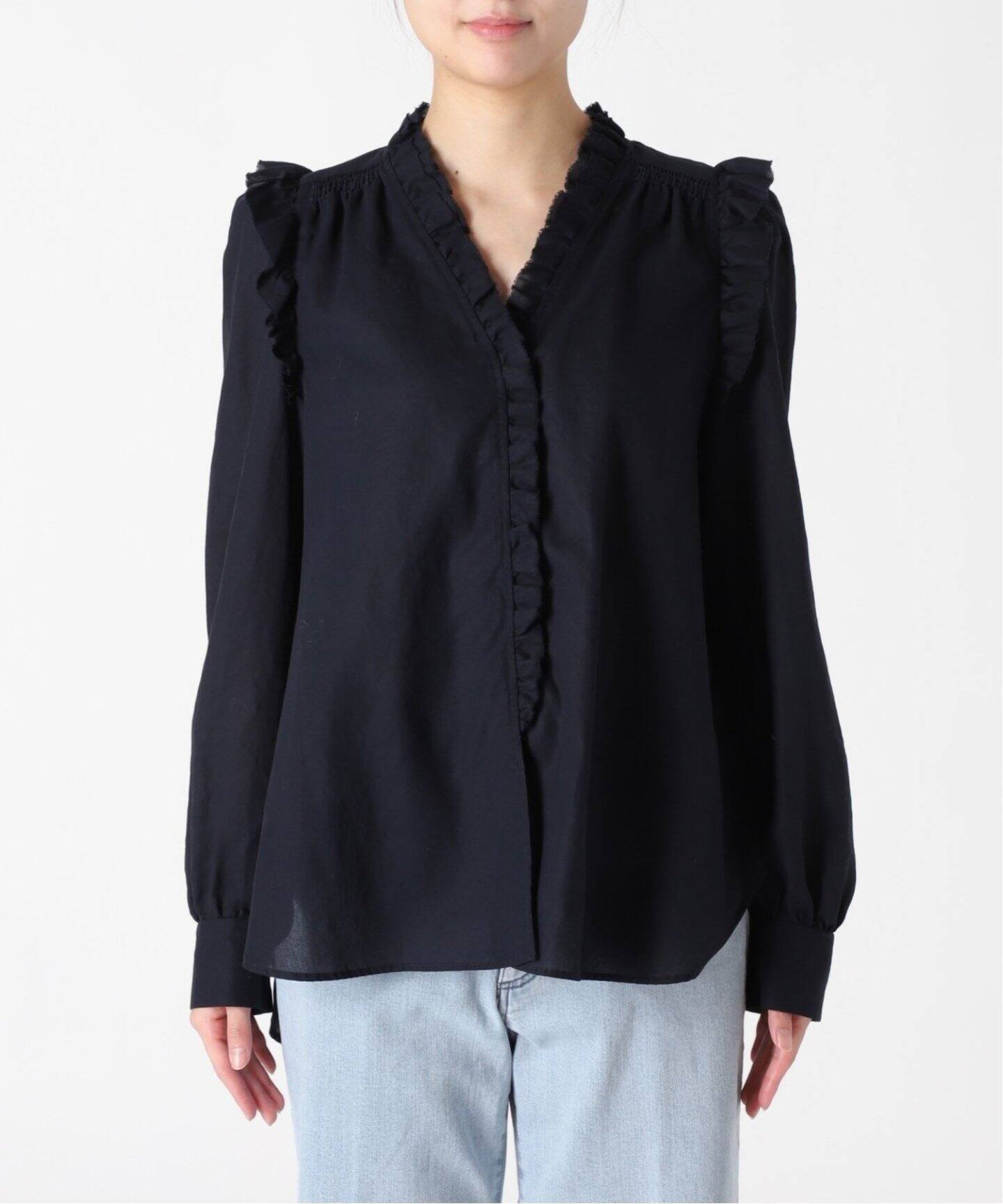 追加3》コットンシュリンクフリルブラウス（シャツ／ブラウス）｜IENA  