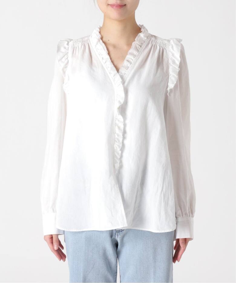 追加3》コットンシュリンクフリルブラウス（シャツ／ブラウス）｜IENA  