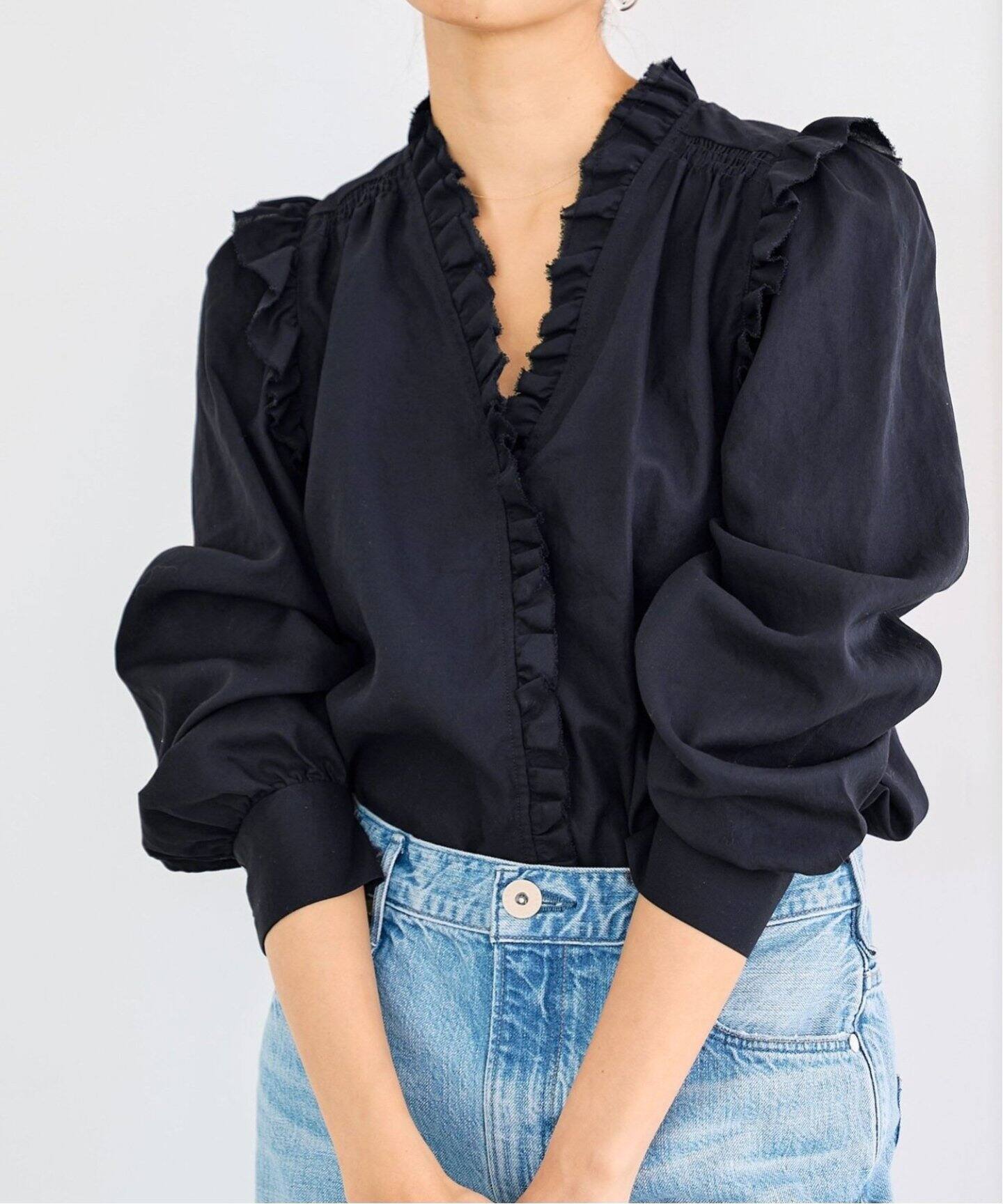 追加3》コットンシュリンクフリルブラウス（シャツ／ブラウス）｜IENA  