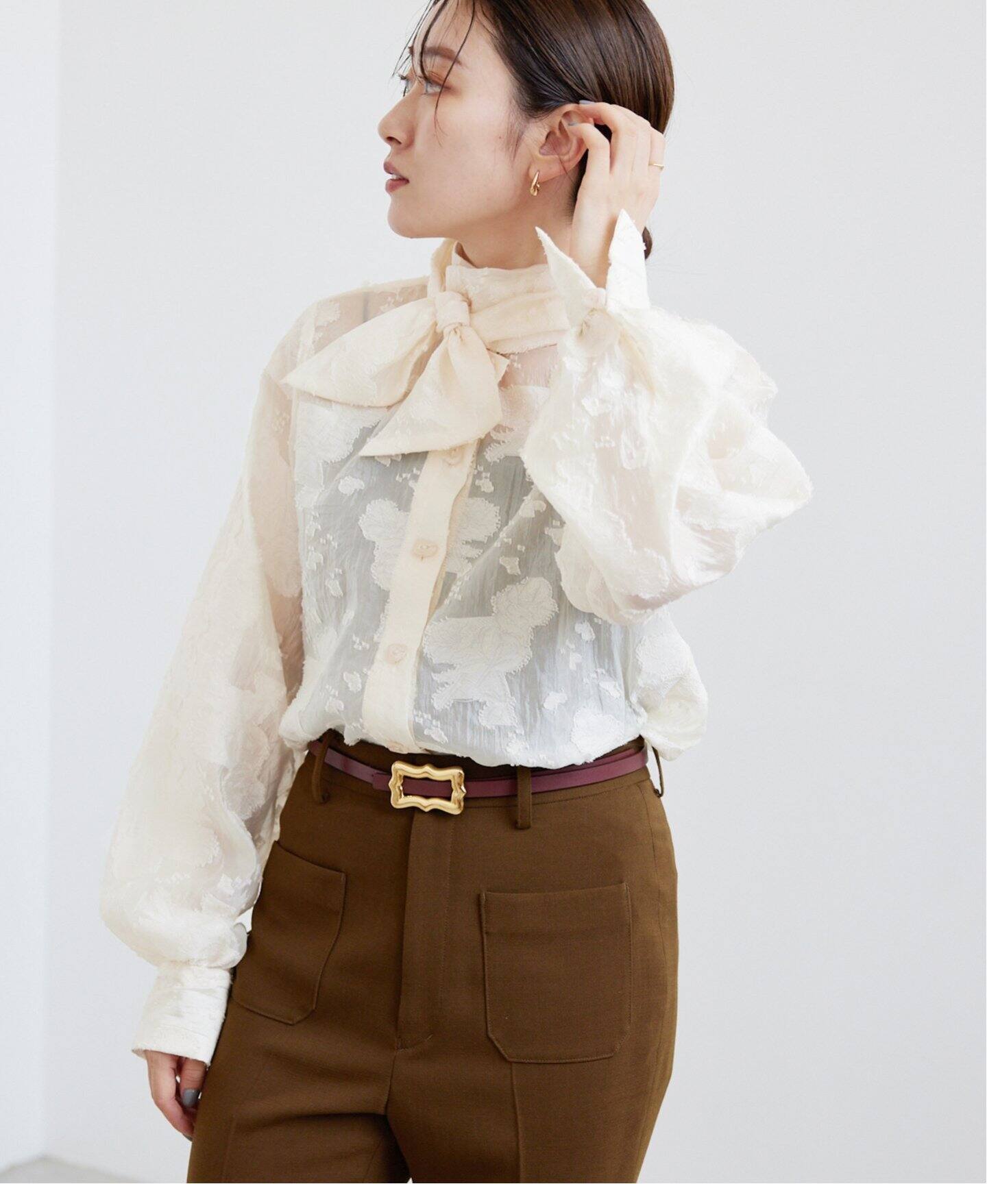 HOFMANN/ホフマン】Jacquard Organza シャツ（シャツ／ブラウス