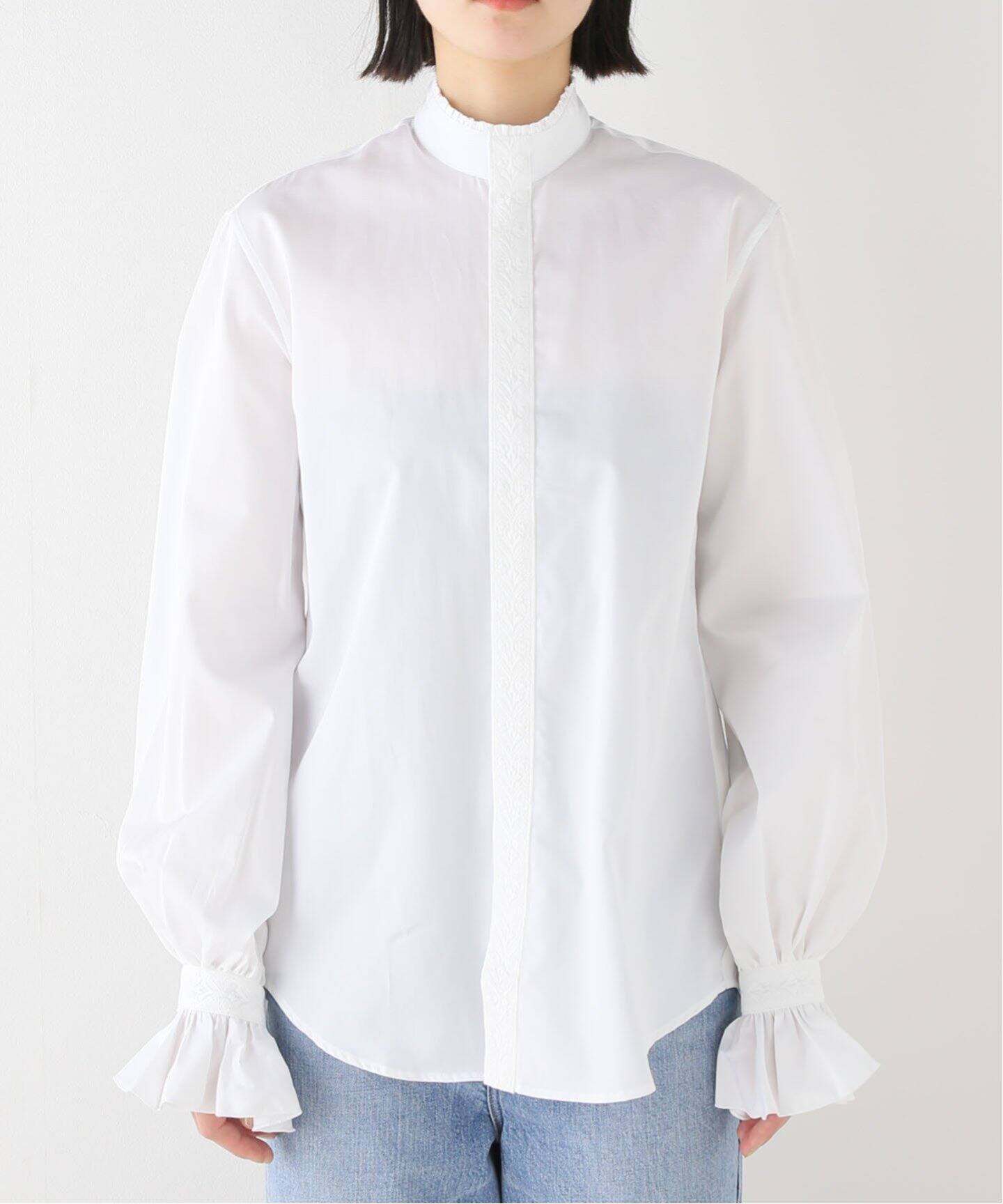 新品タグ付き】BOURRIENNE PARIS X スタンドカラーシャツ 新品タグ付き】BOURRIENNE PARIS X スタンドカラーシャツ