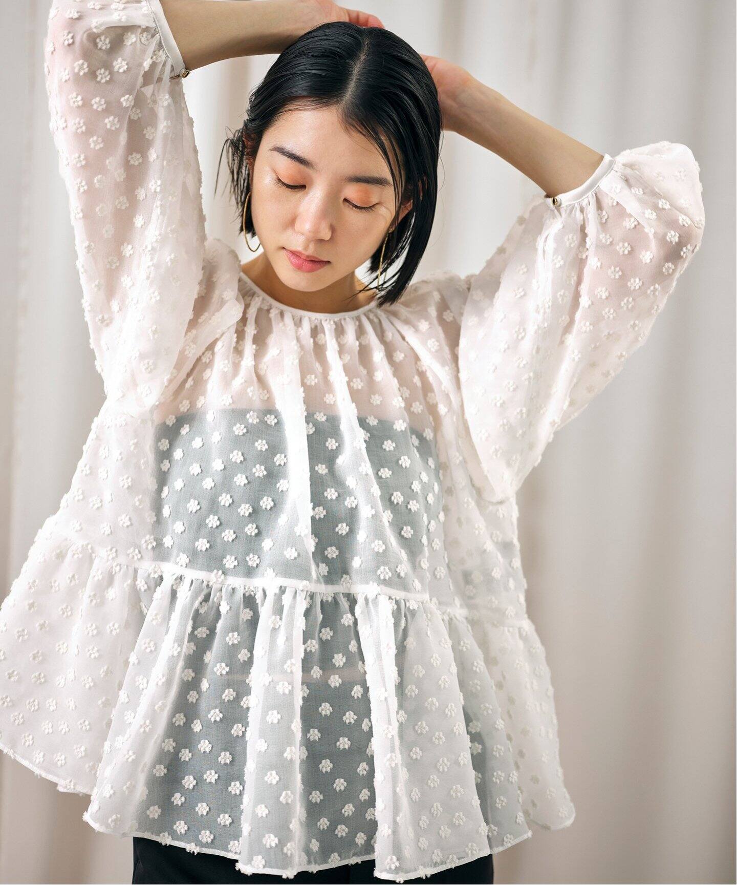 habi Petitフラワージャガードブラウス（シャツ／ブラウス）｜SLOBE 